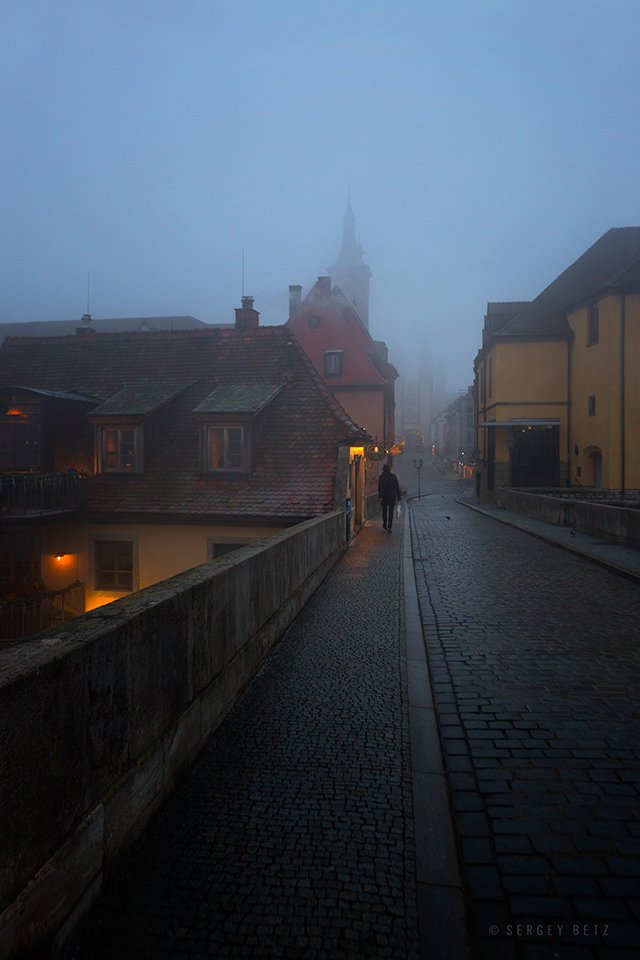 wurzburg, вюрцбург, мост, туман, утро, Сергей Betz