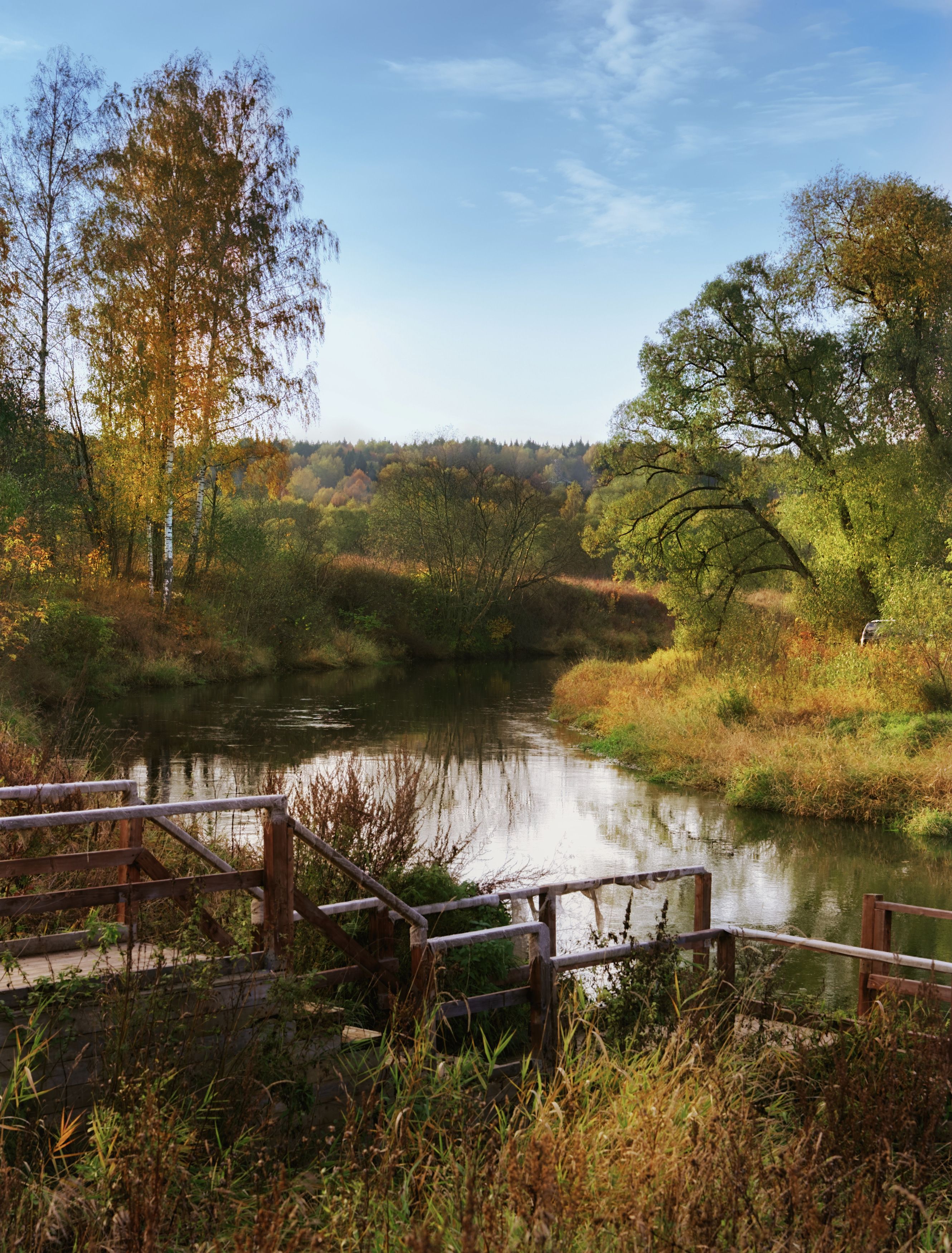 осень, autumn, пейзаж, landscape, река, спокойствие, небо, Gleb Kolobaev