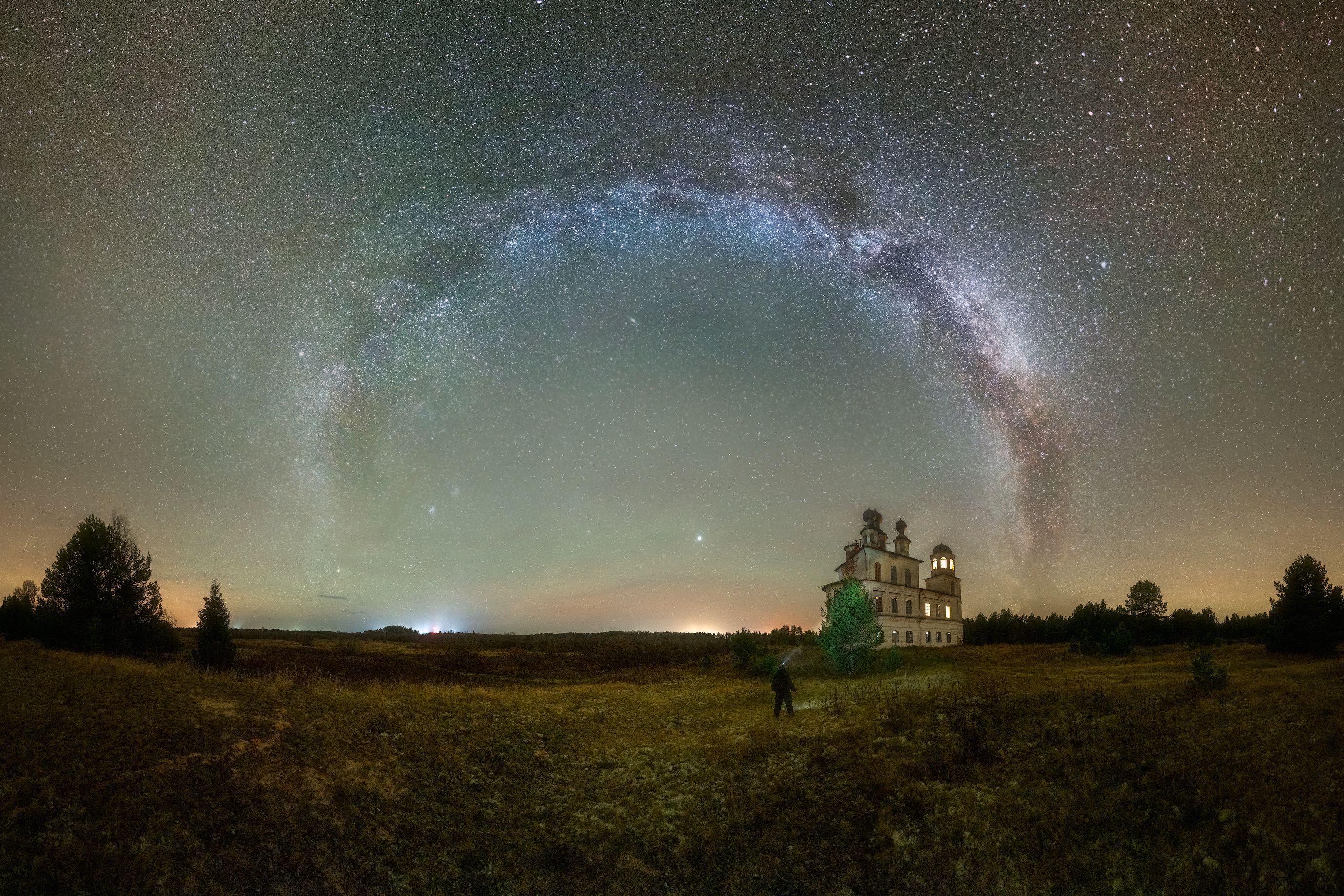 млечный путь, церковь, архангельская область, ночное фото, Михаил Карпов