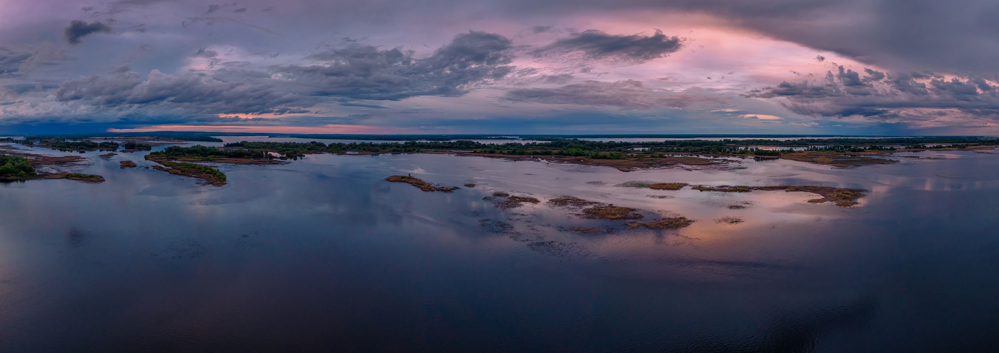волга панорама река природа закат, Максим Подосинников
