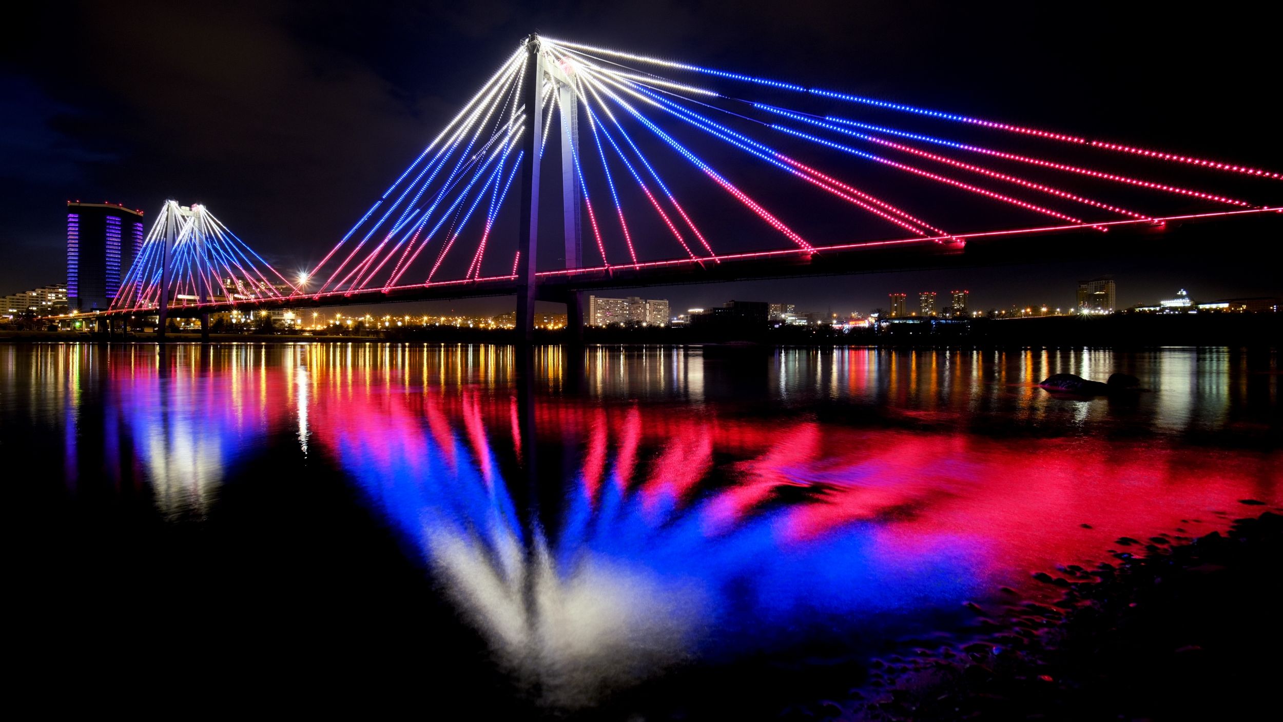 мост, красноярск, ночной город, Багурский Алексей
