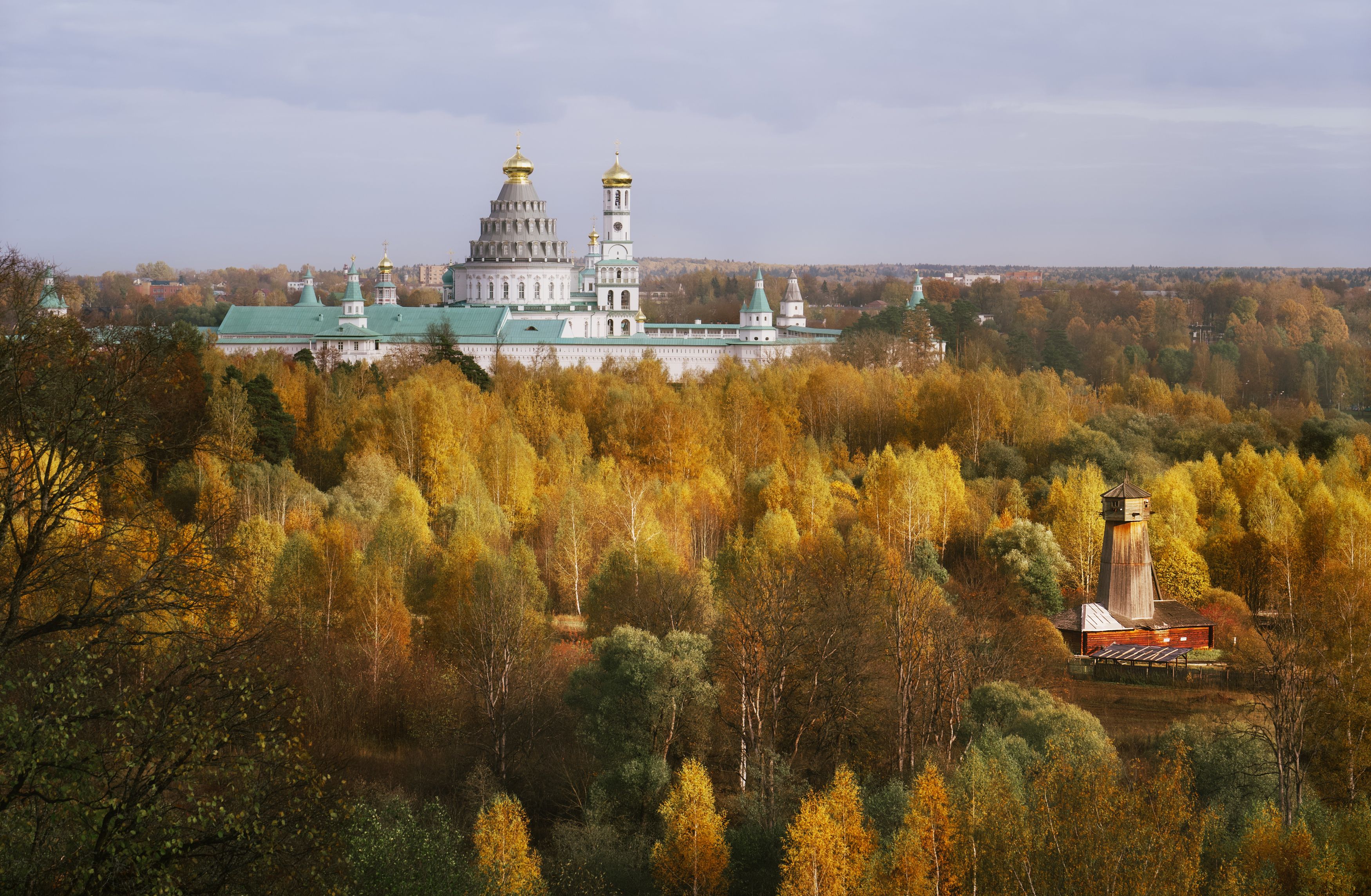 осень, autumn, пейзаж, landscape, монастырь, мельница, спокойствие, Колобаев Глеб