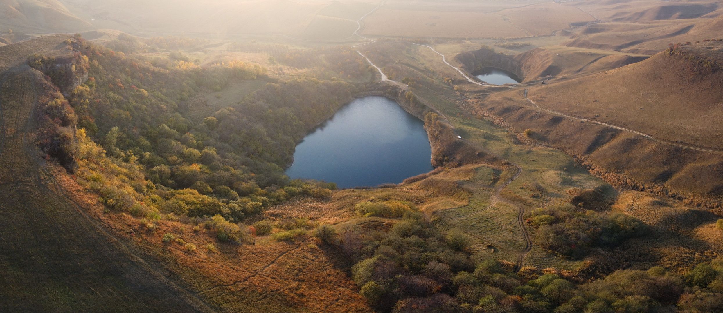 панорама,озеро,тепло,осень, Евгений Островский
