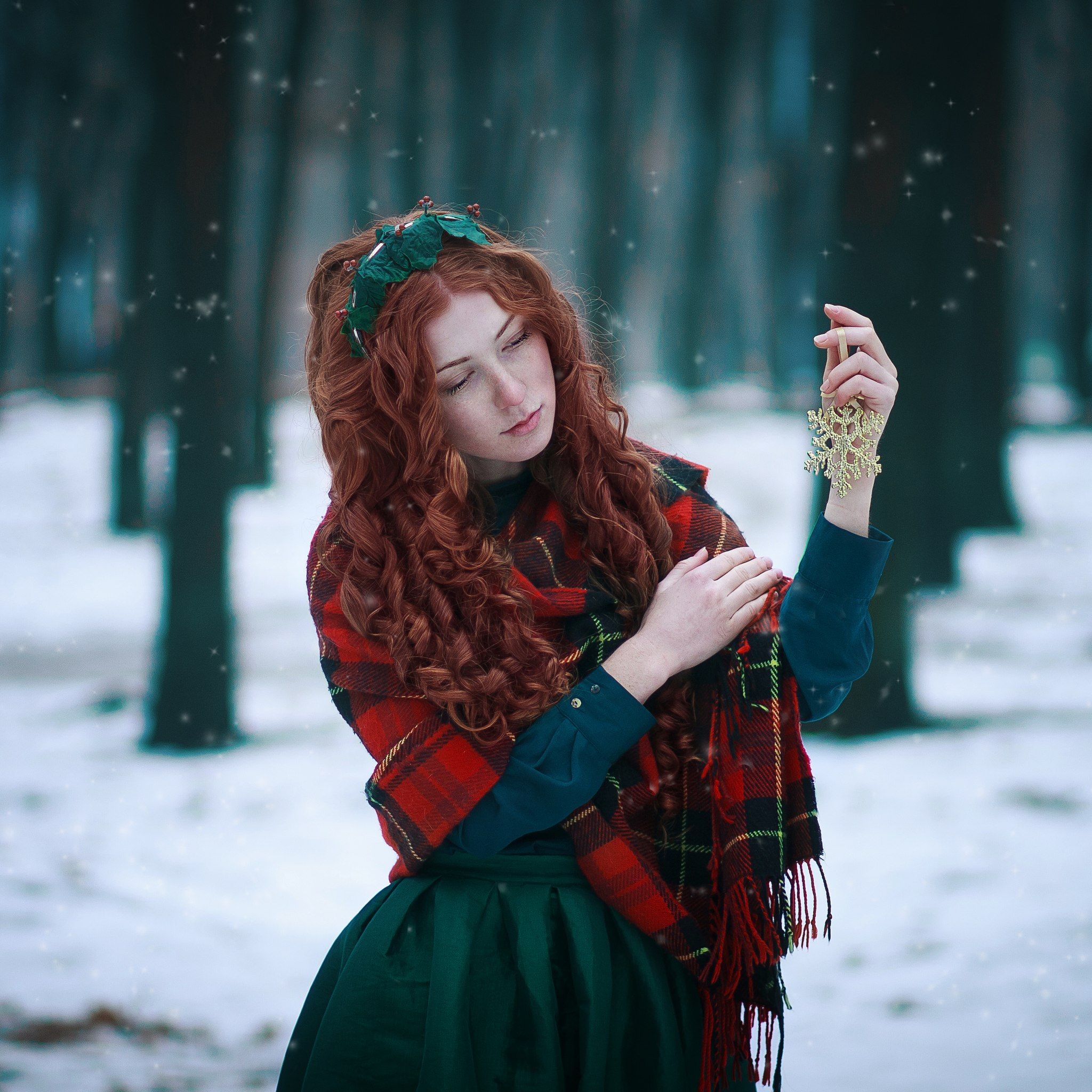 christmas, 85 mm 1.8, portrait, red hair, Инсомина Лиана