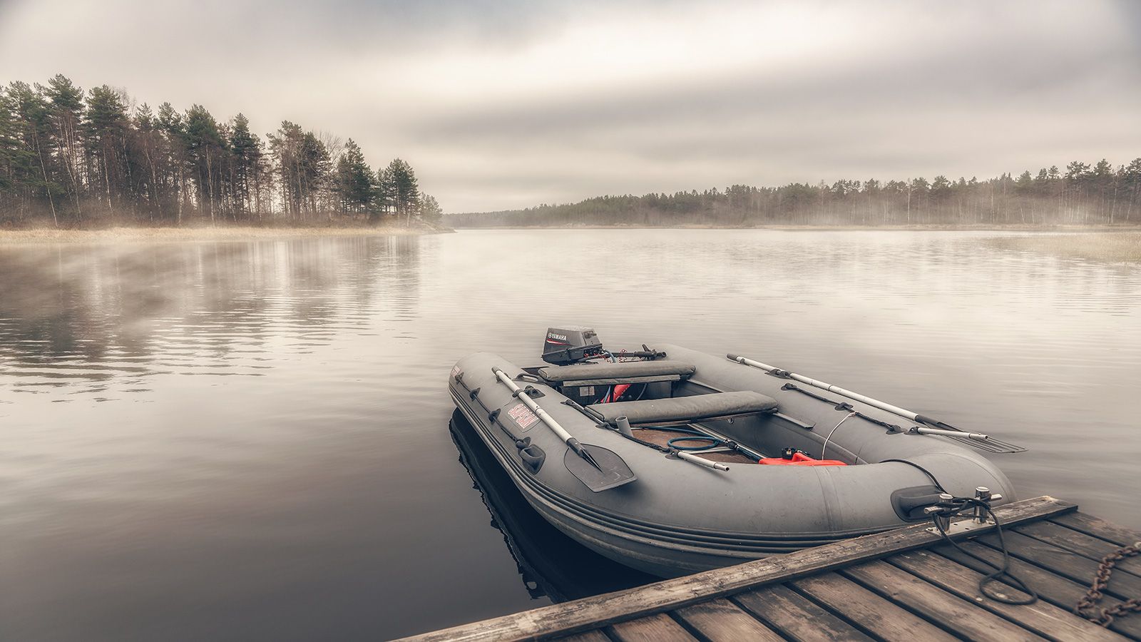 озеро,туман,лодка,карелия,осень,природа,настроение, Александр Сергеев