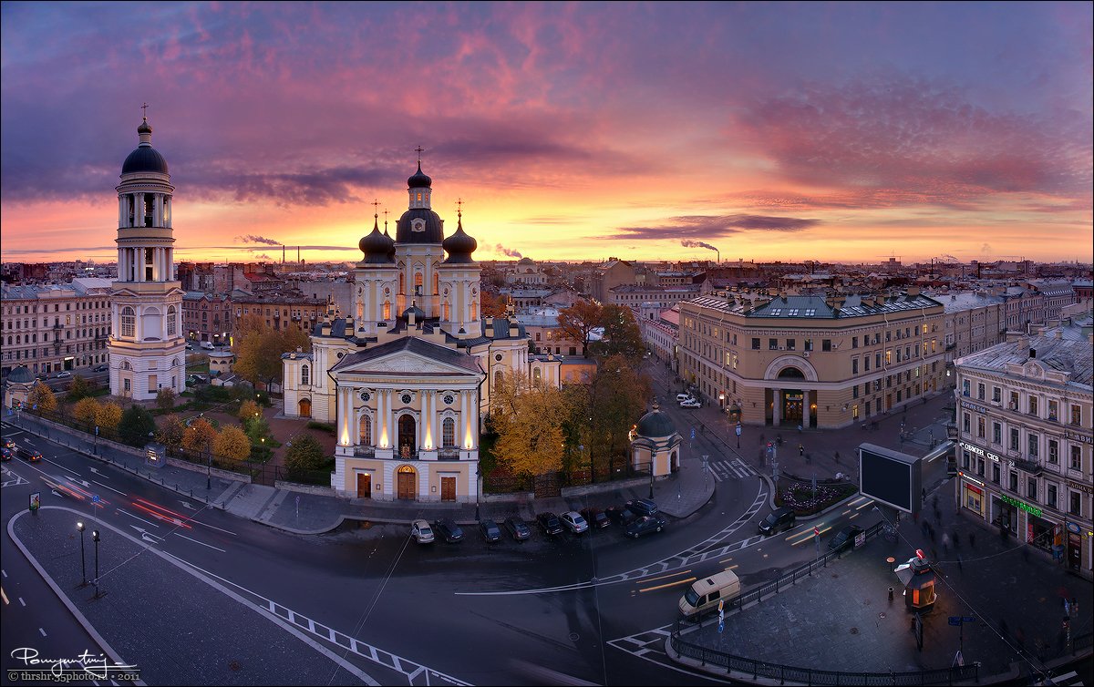 владимирская, владимирский, купола, осень, петербург, питер, площадь, рассвет, санкт-петербург, собор, Andrew Thrasher