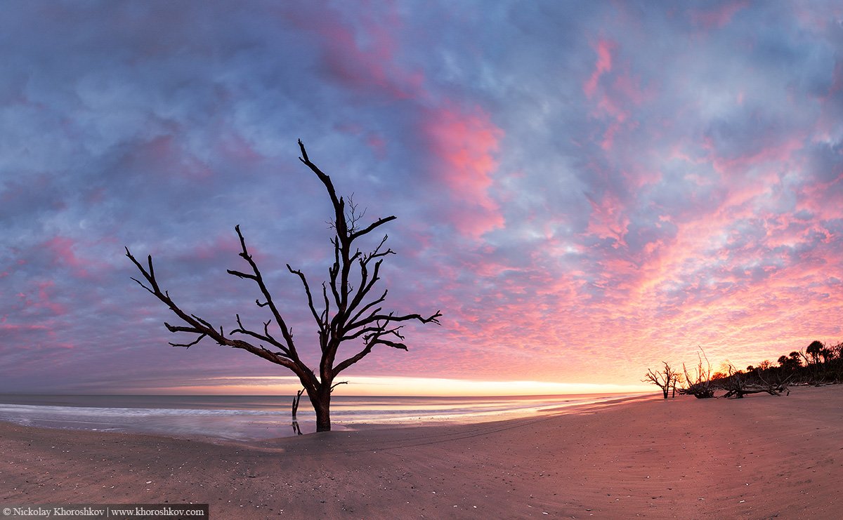 Botany Bay, USA, sunset, panorama, Николай Хорошков