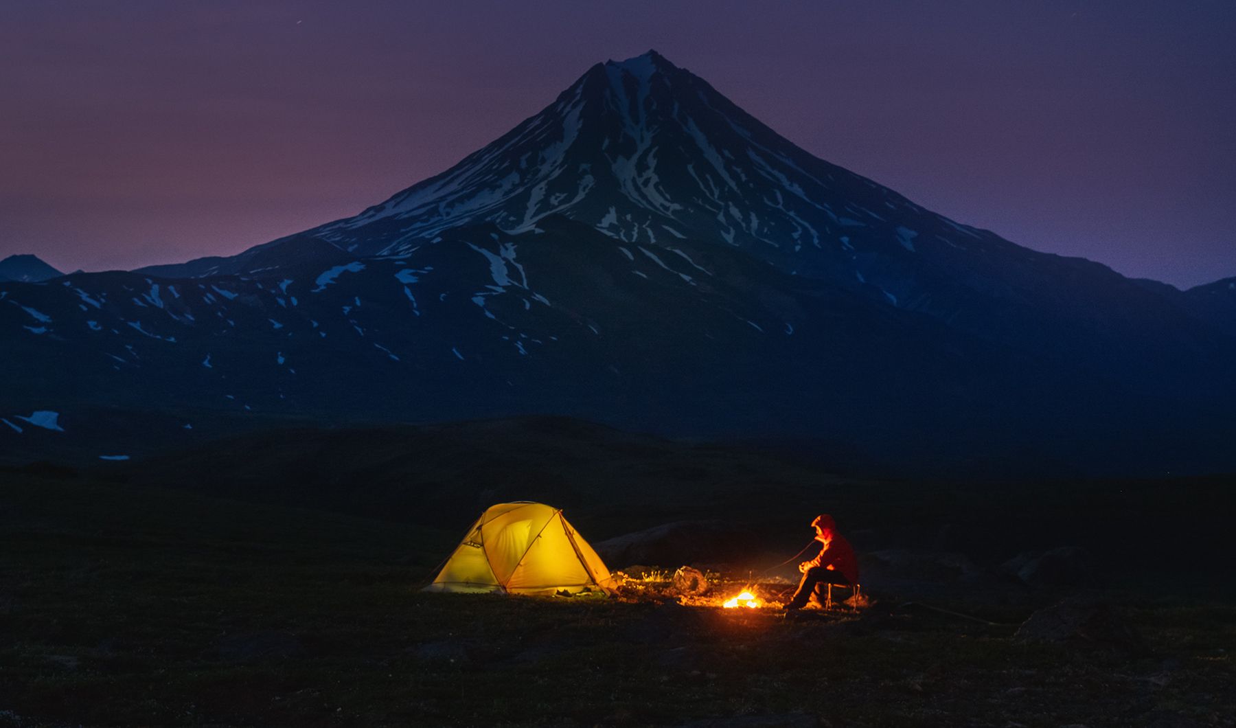 Камчатка,Россия,вулкан,пейзаж, палатка,ночь, Лариса Николаевна Дука