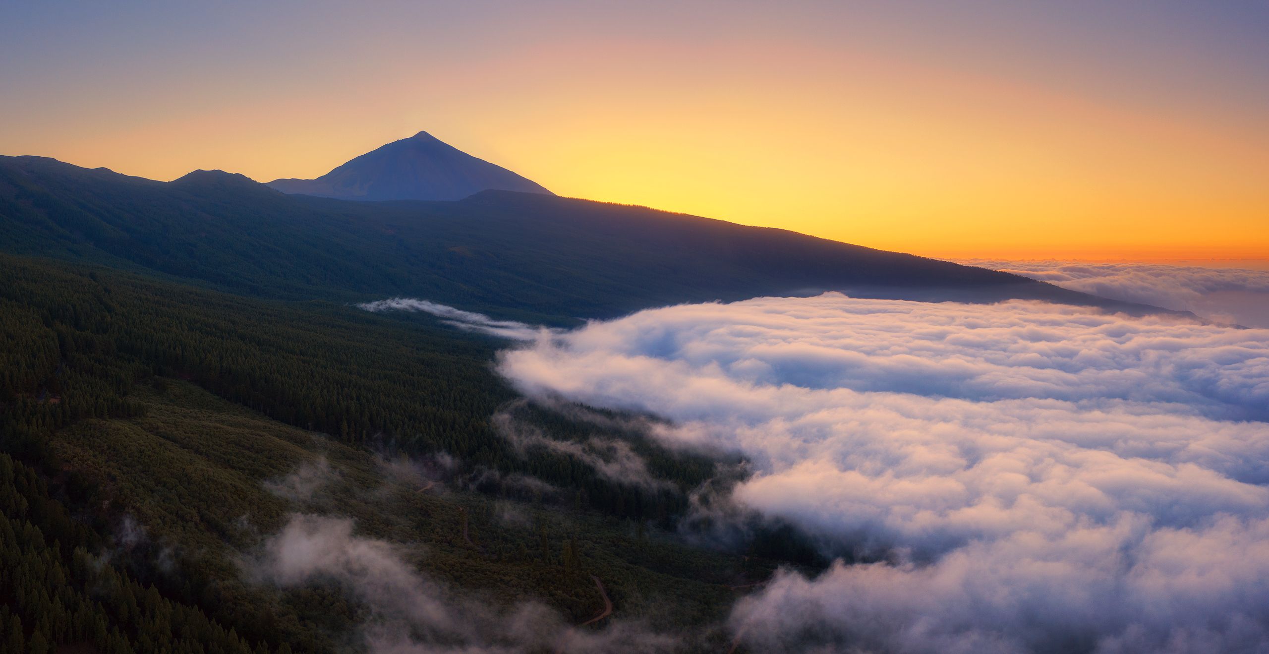 Sunset, Teide, volcano, Tenerife, island, Spain, Евгений Матюшенков
