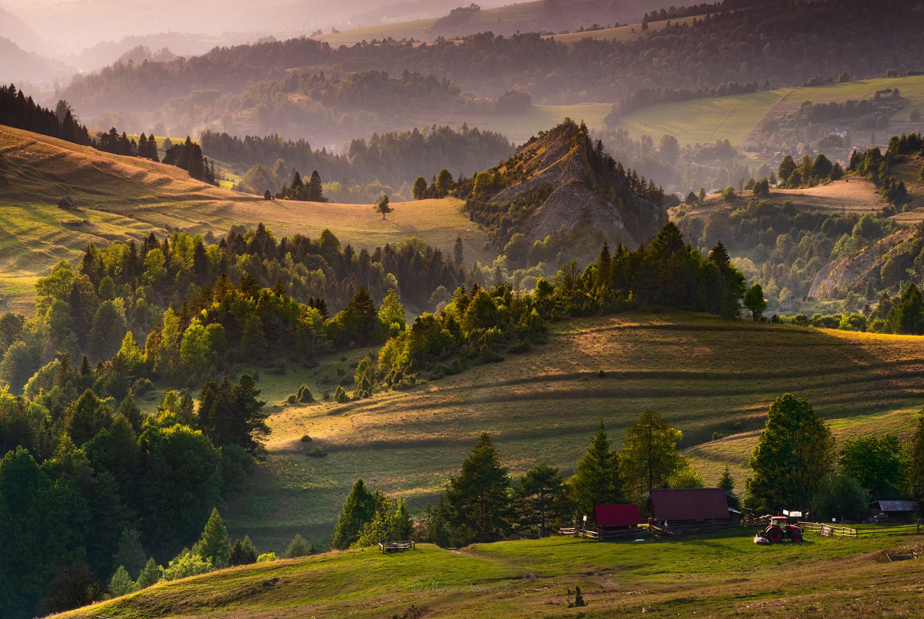 rock, mountains, photo, photography, landscape, mountainscape, summer, Pieniny, Rozdziela, sunset, góry, zachódsłońca, Poland, Polska, forest, clearing, Nikon, Tamron, Carpathians, colors, idyllic, hut, beautiful,  Marcin Dobrowolski