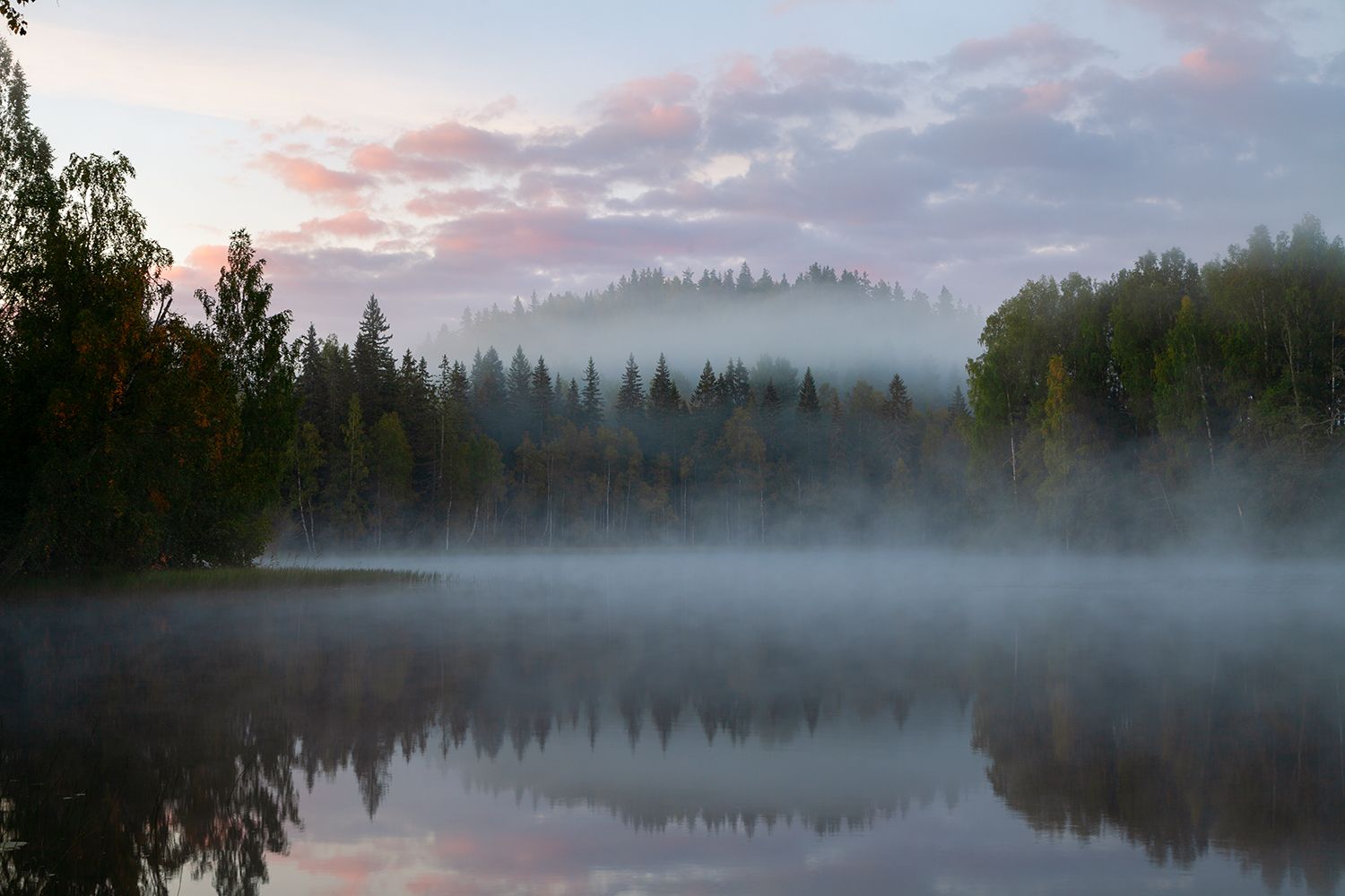 morning, russia, karelia, nature, fog, autumn, Хамаганова Мария