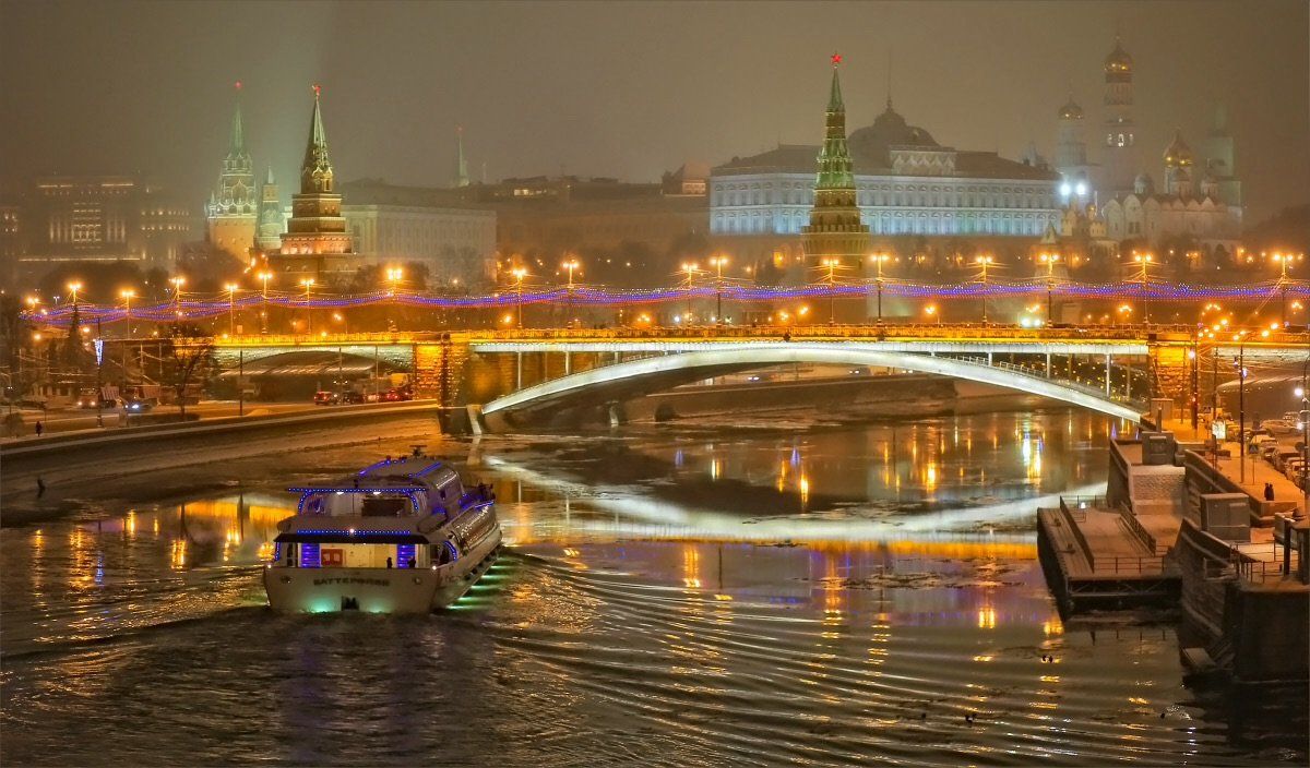 Ночной город, Москва, Александр Гусаков