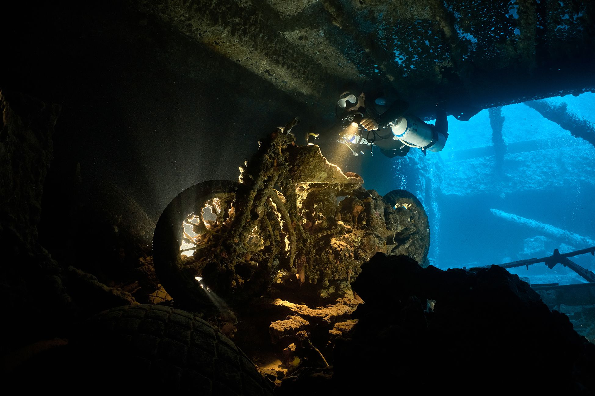 рэк, дайвинг, подводный мир, подводная фотосъемка, мотоцикл, дайвер, тистлигорм, Pavel Perepechaev