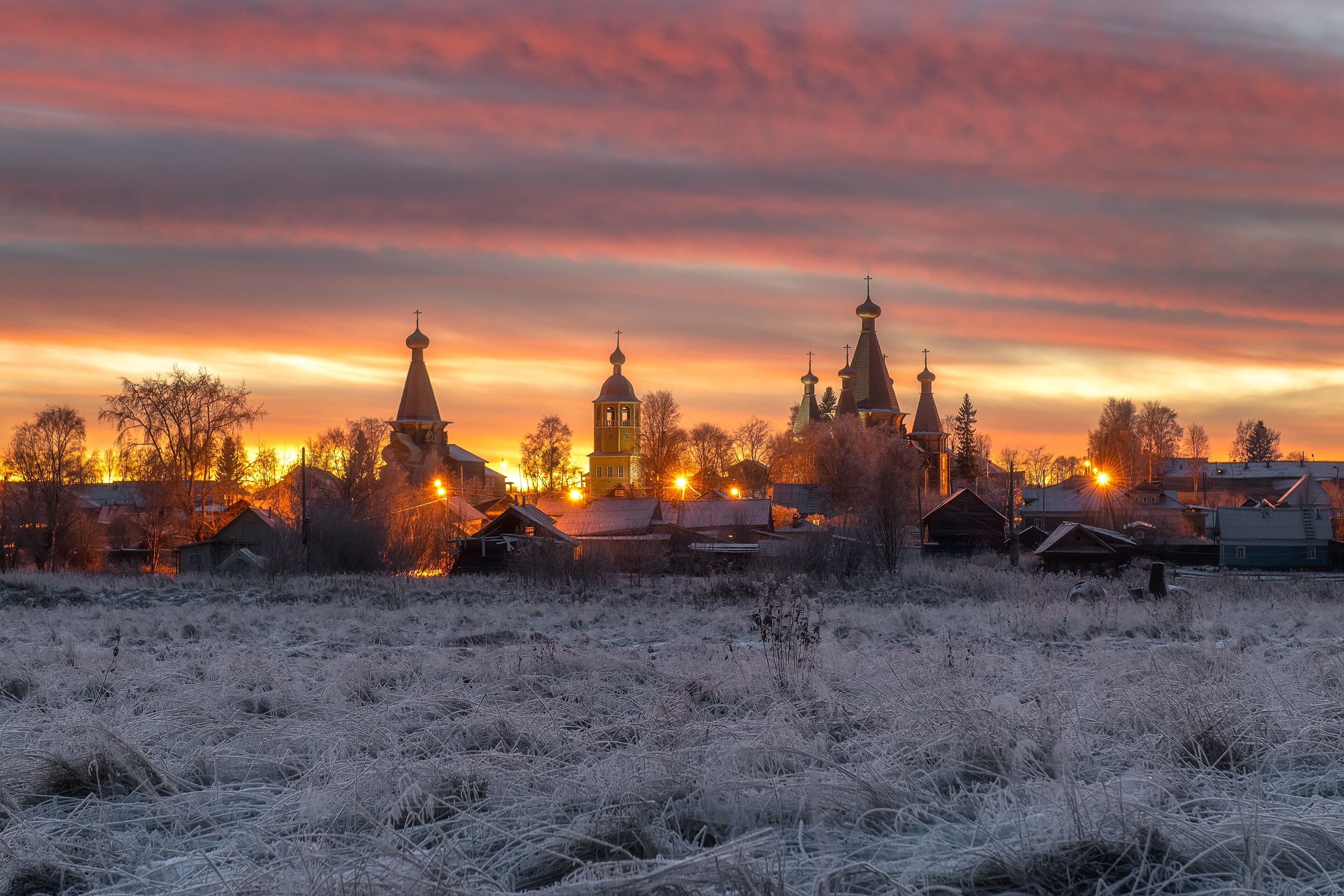 ненокса, церковь, архангельская область, закат, зима, Михаил Карпов
