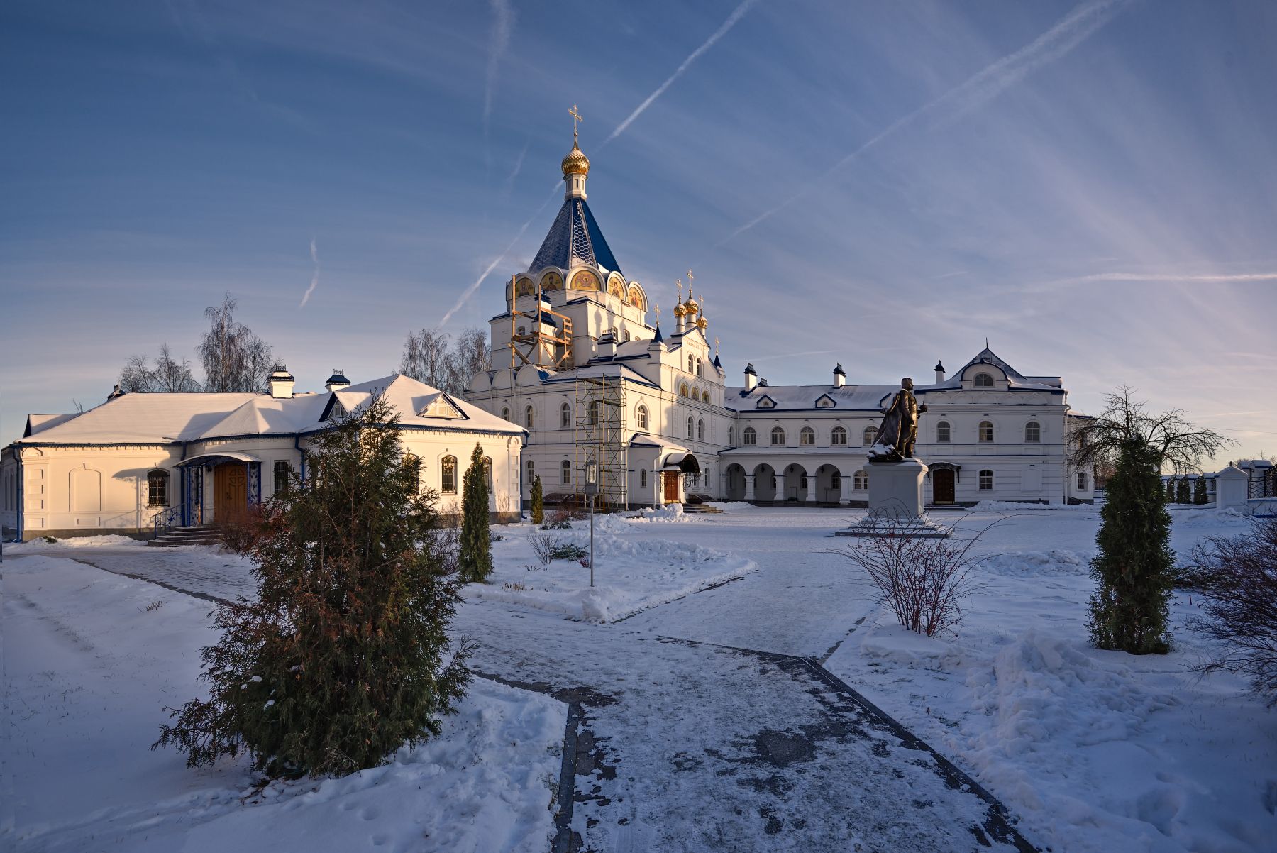 зима, вечер, церковь, Виталий Полуэктов