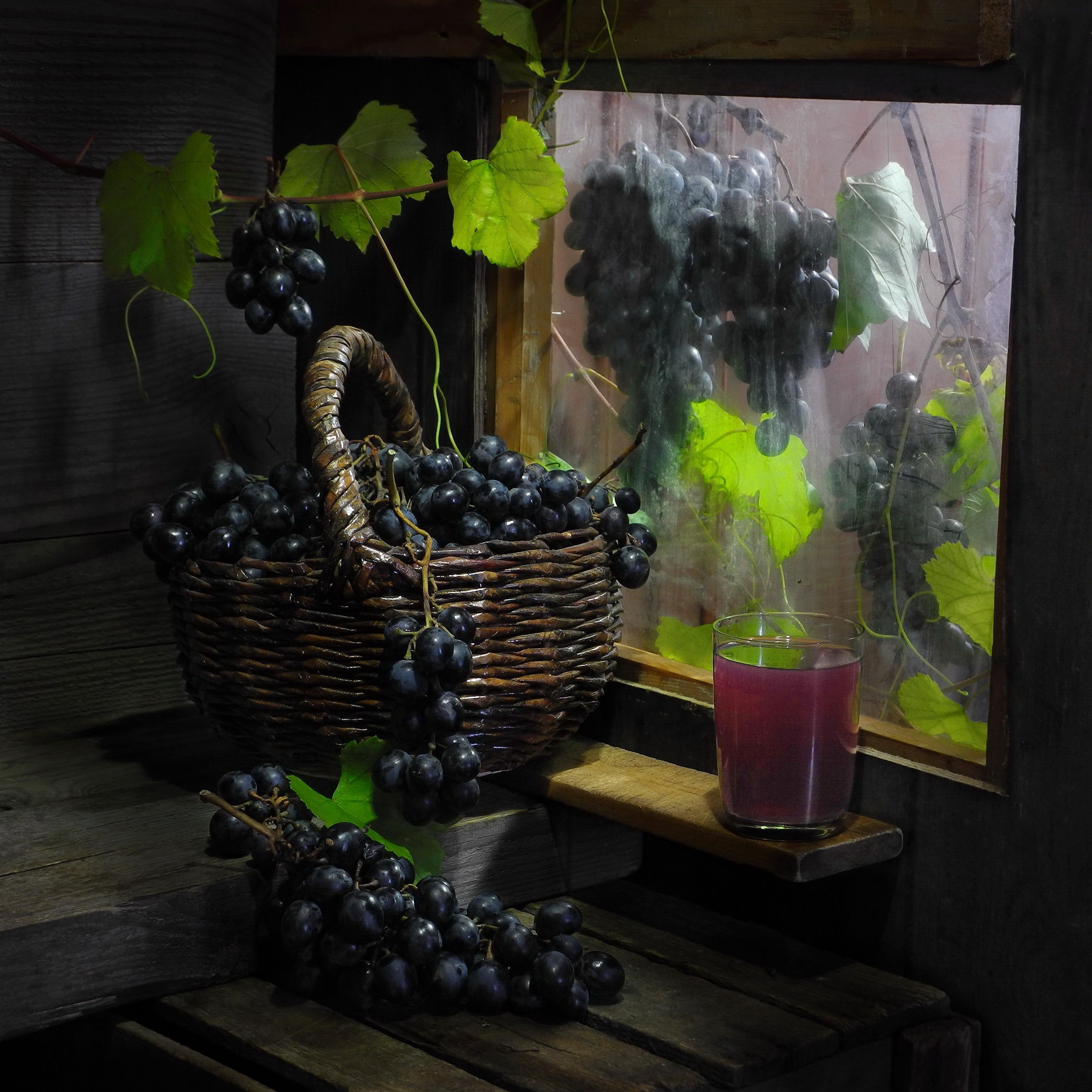 виноград, вино, сок, стакан, дача, сад,, Сергей Фунтовой