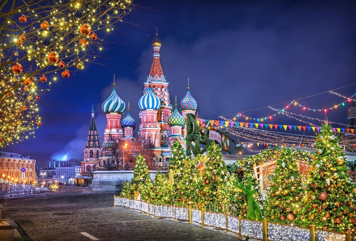 москва, кремль, красная площадь, собор василия блаженного, новый год, Юлия Батурина