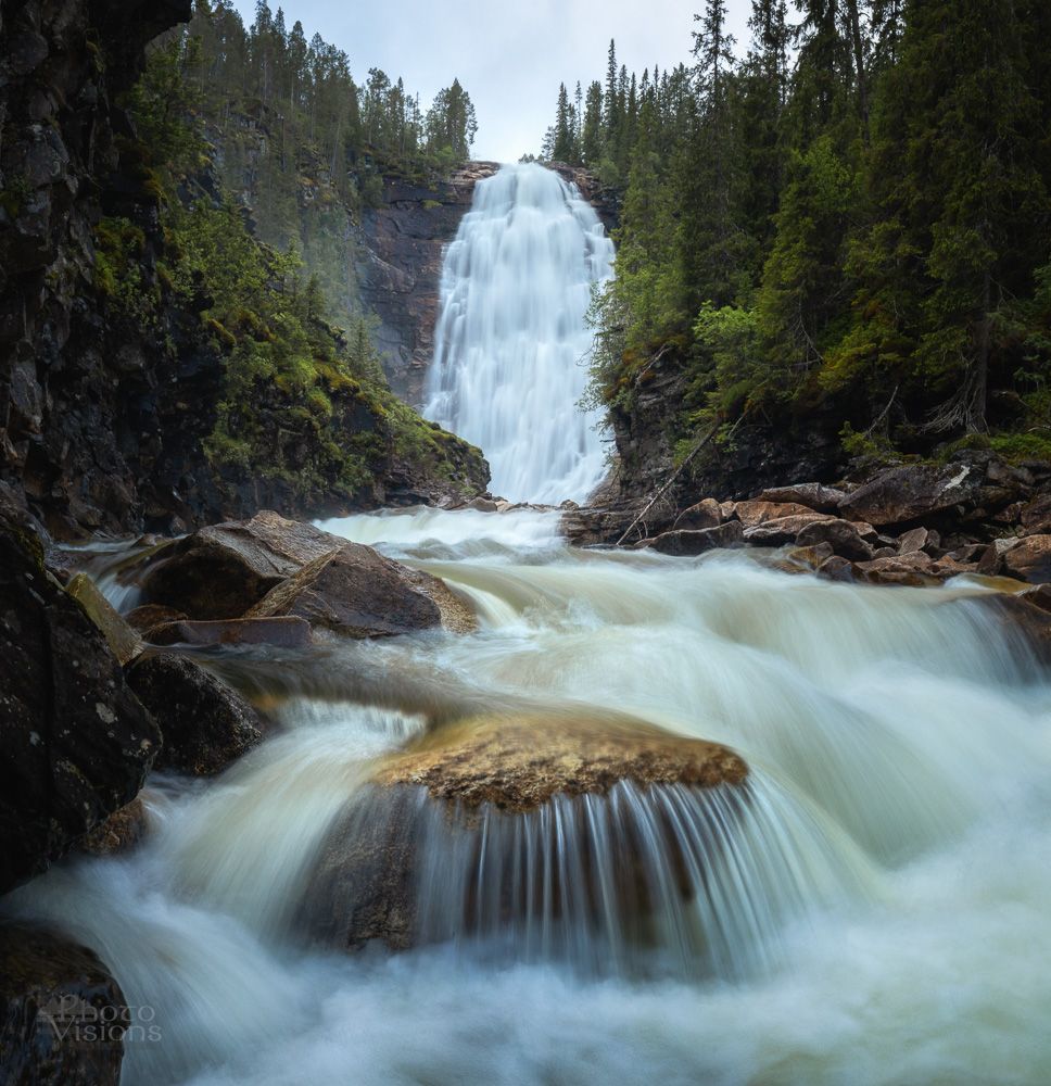 henfallet,waterfall,norway,river,mountains,long exposure,panoramic, Photo Visions