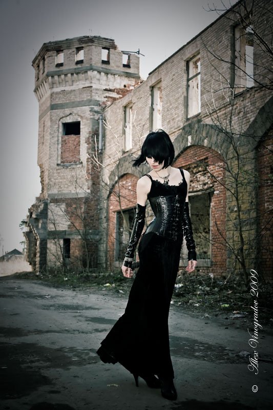 призрак, старого, замка, готика, развалины, девушка, Alex Vinogradov