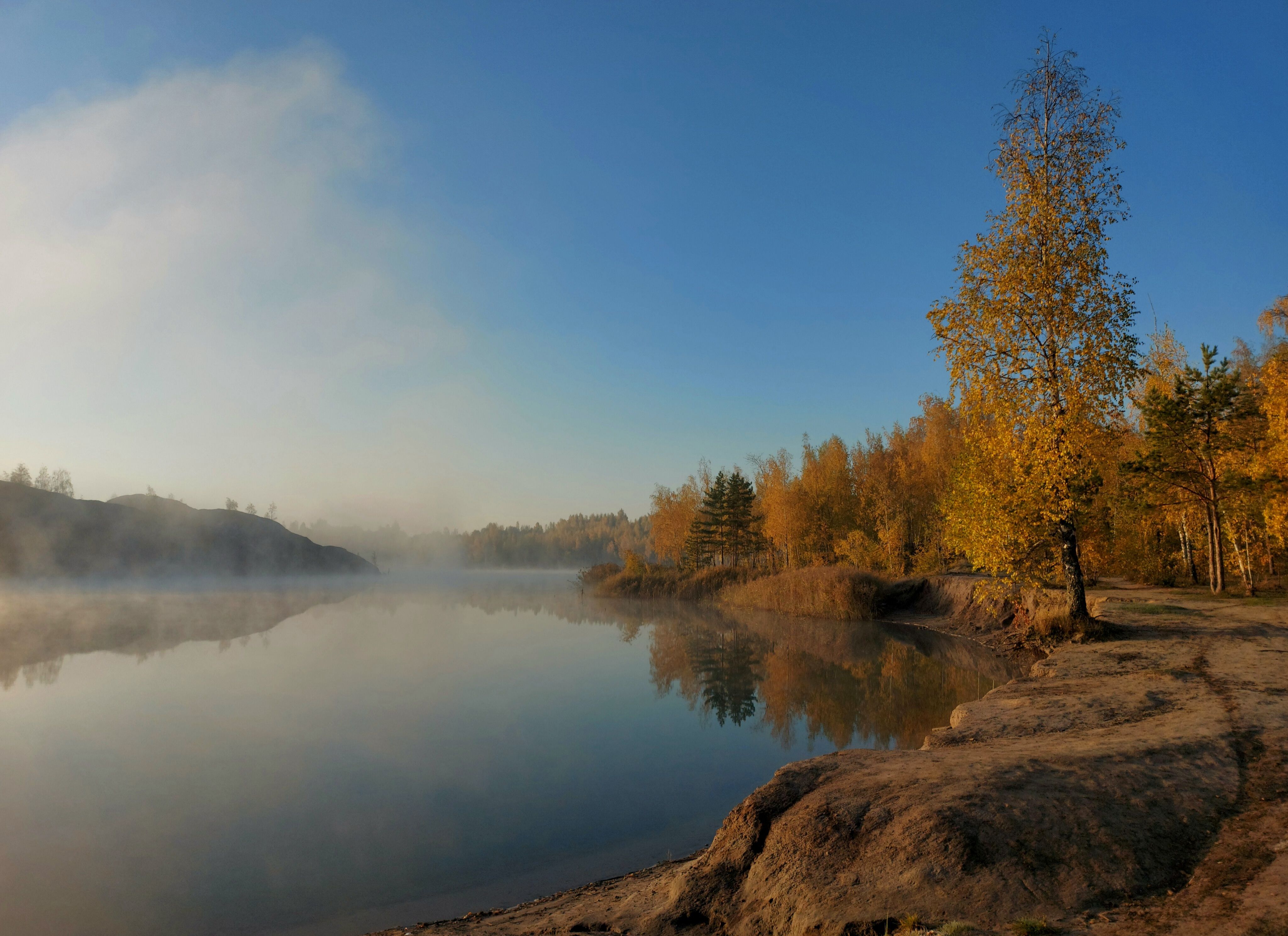 осень, карьер, озеро, природа, Валерий Савостьянов