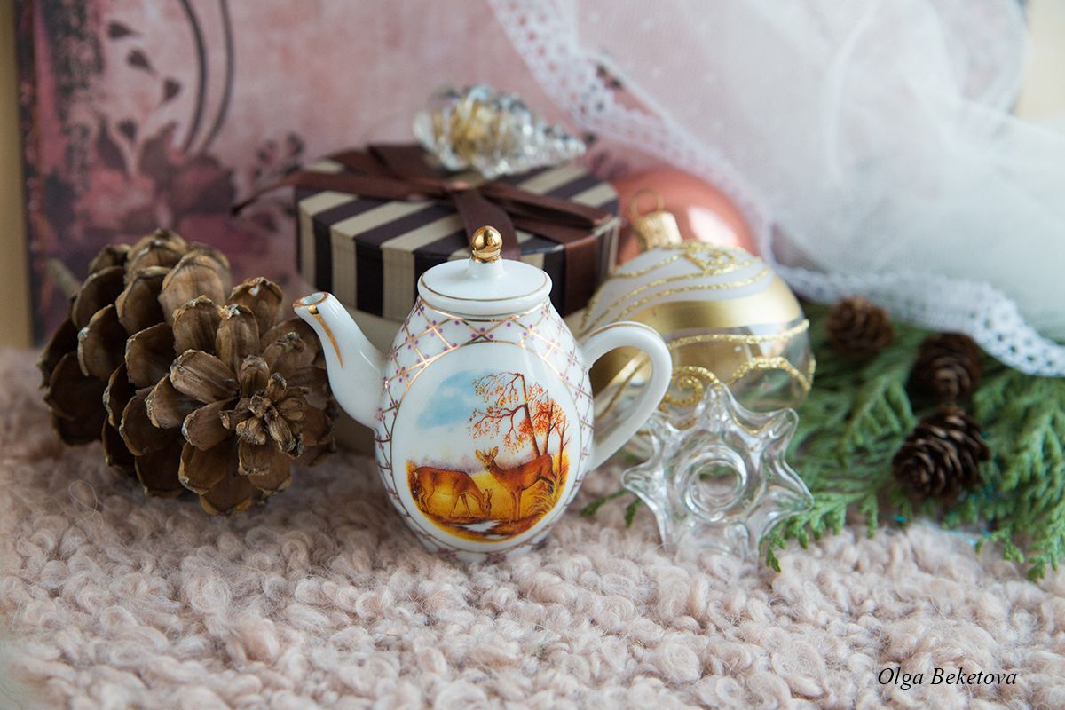 чайник, шарики, новый год, Бекетова Ольга