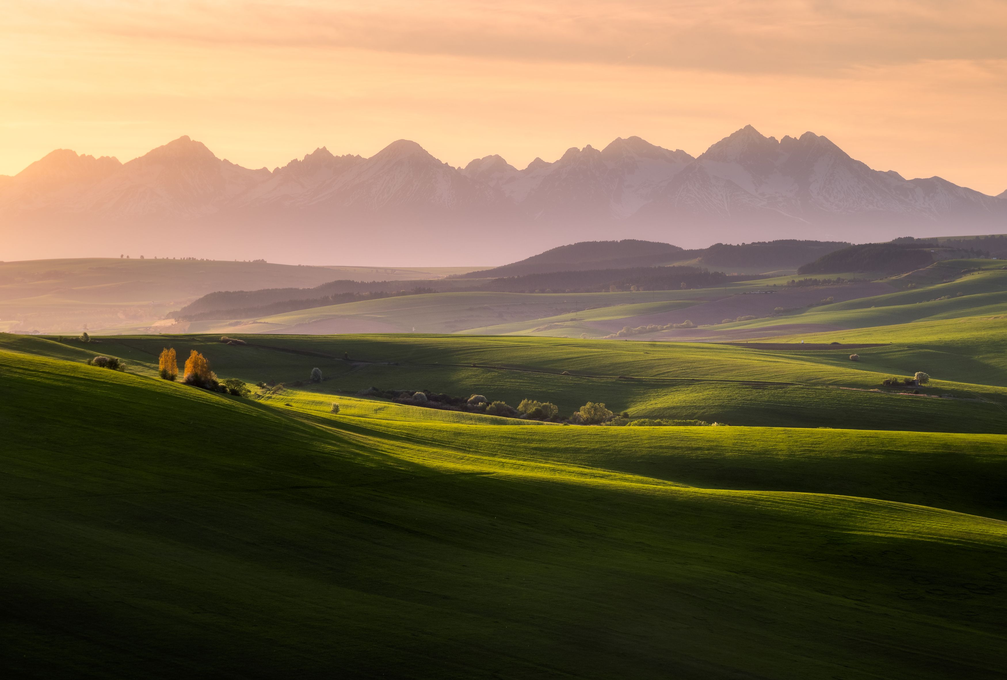 mountains, sunset, waves, slovakia, tatras, nature, spring, Miroslav Sluk