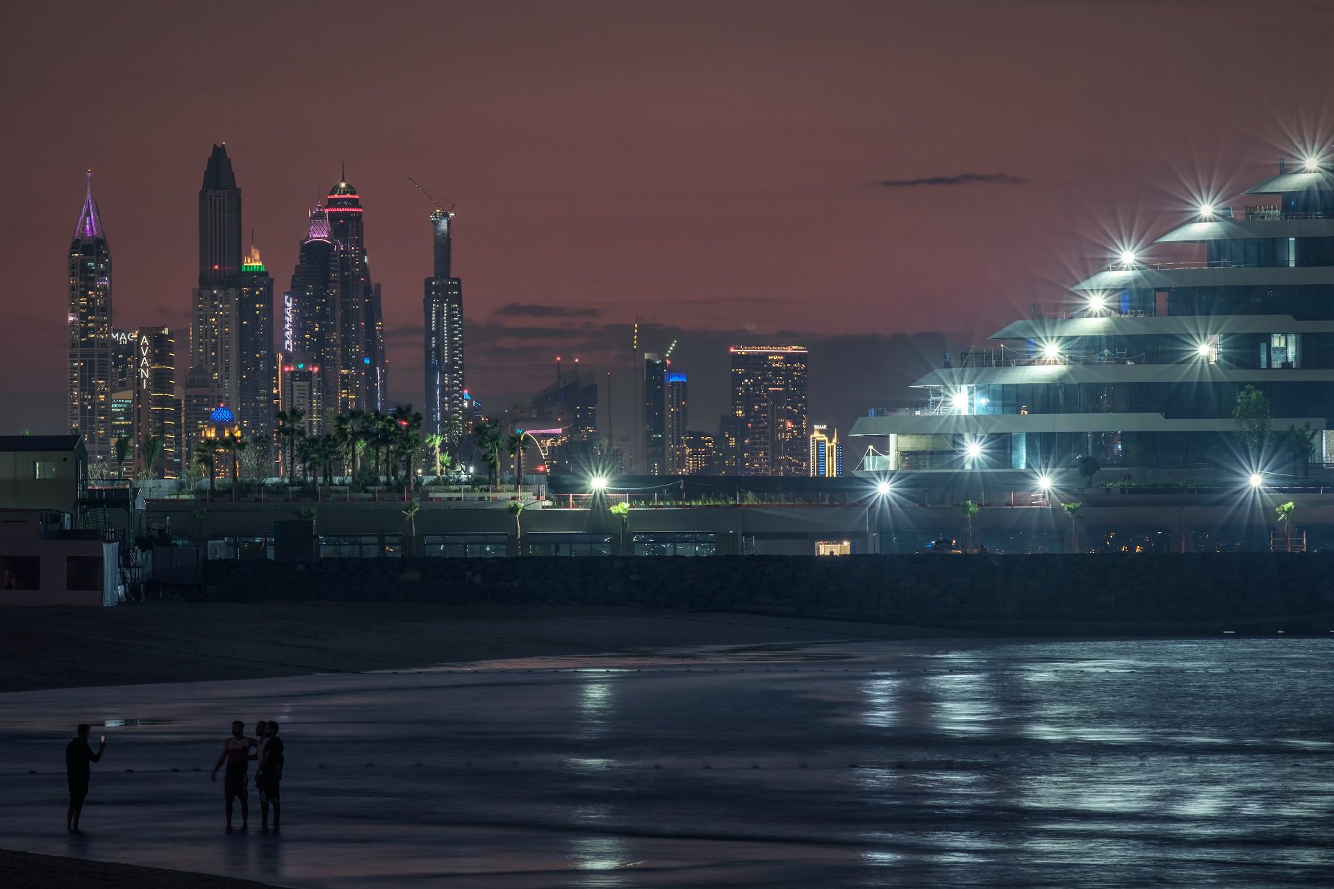 dubai, humairag, arabian, skyscrapers, night, illumination, lights, water, reflection, landscape, cityscape, scenery, travel, outdoors, uae, chizh, Чиж Андрей