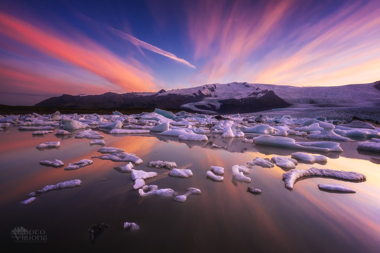 iceland,sunset,isberg,glacial,glacier,ice,night,summer, Photo Visions