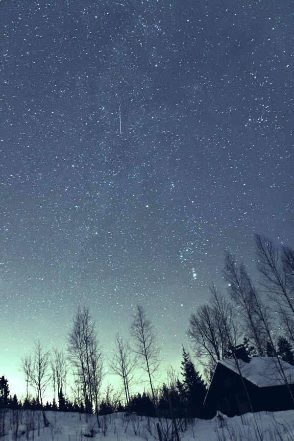 Звездное небо, Звезды, Зима, Млечный путь, Небо, Ночь, Орион, Север, Финляндия, Луиза Лехтинен