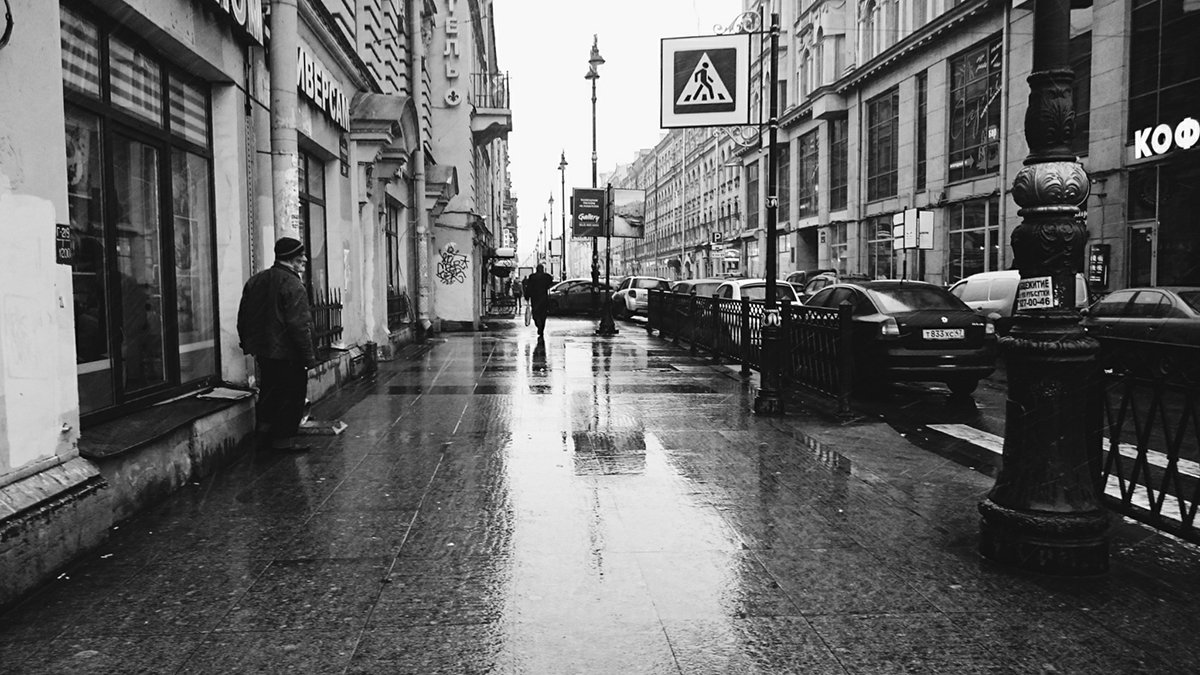 Black & white, City, People, Saint-Petersburg, Рустем Галямов