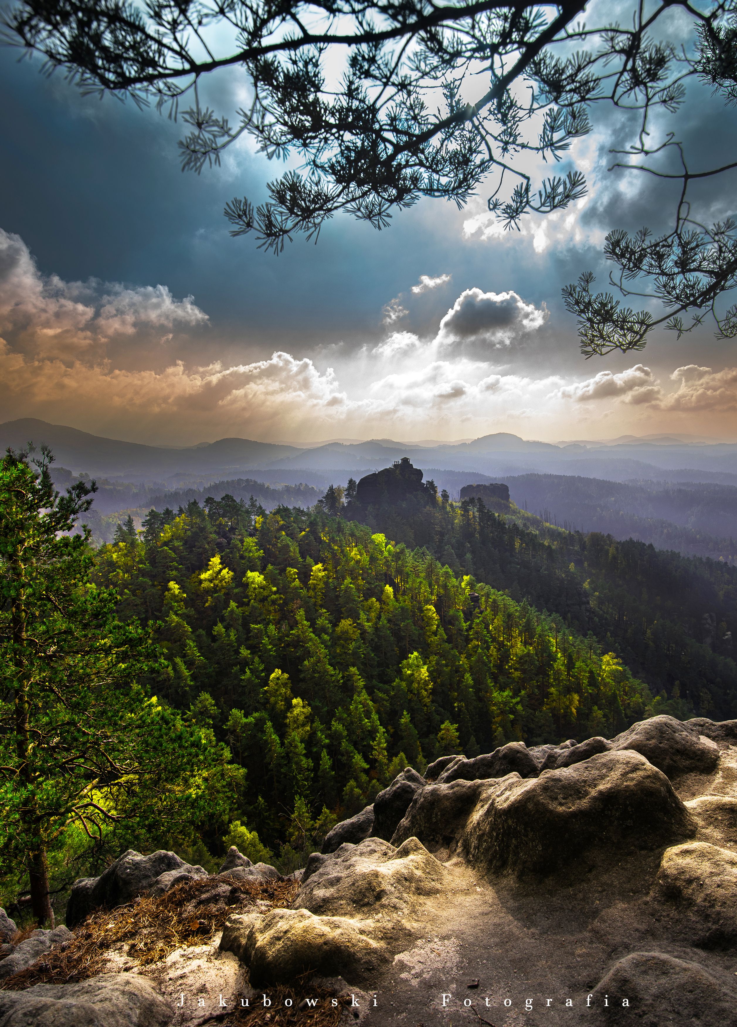 landscape, sunset, rocks, mountains, czech republic, switzerland, Sebastian Jakubowski