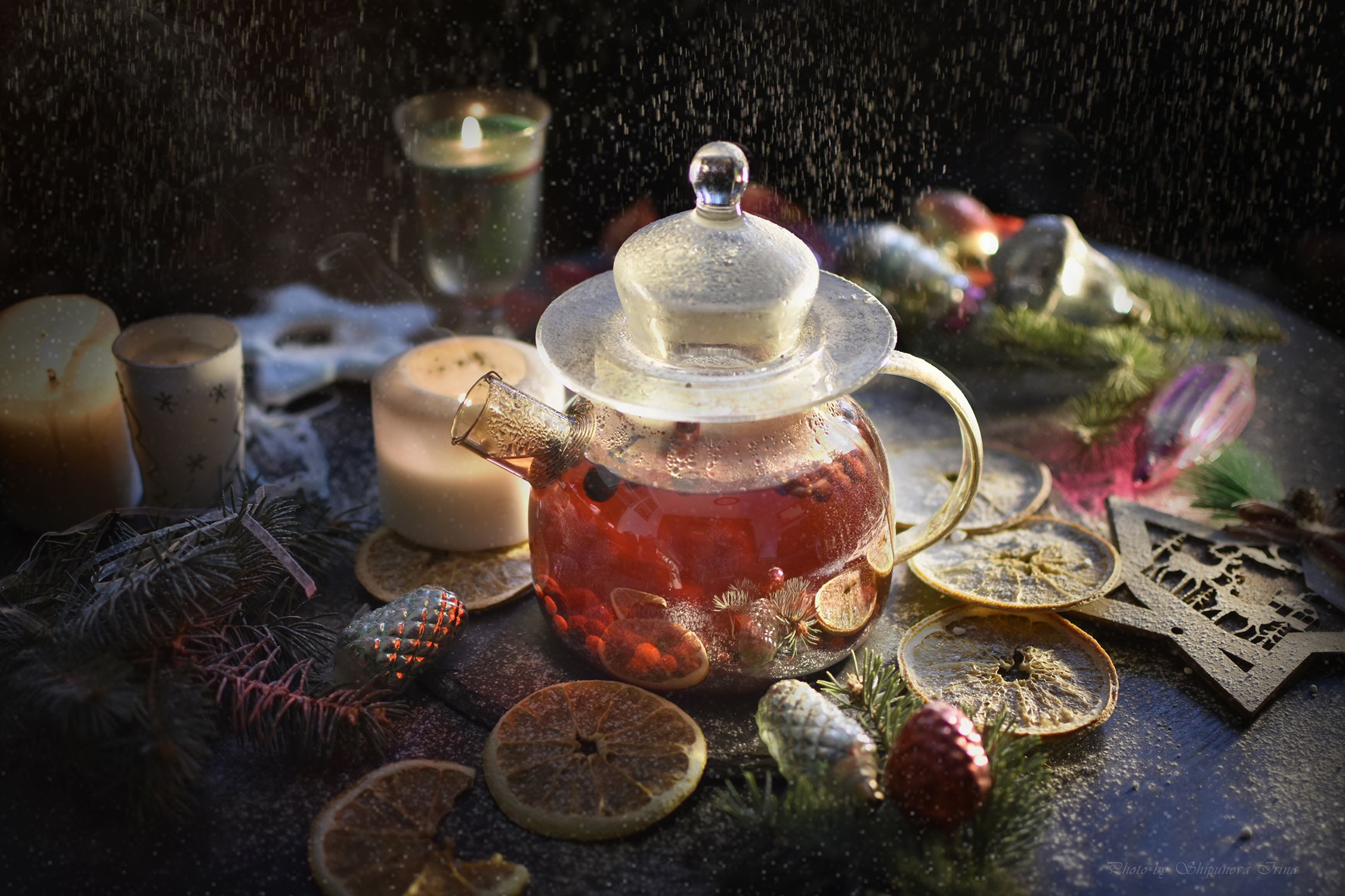 ягодный чай, новый год, рождество, Шипунова Ирина