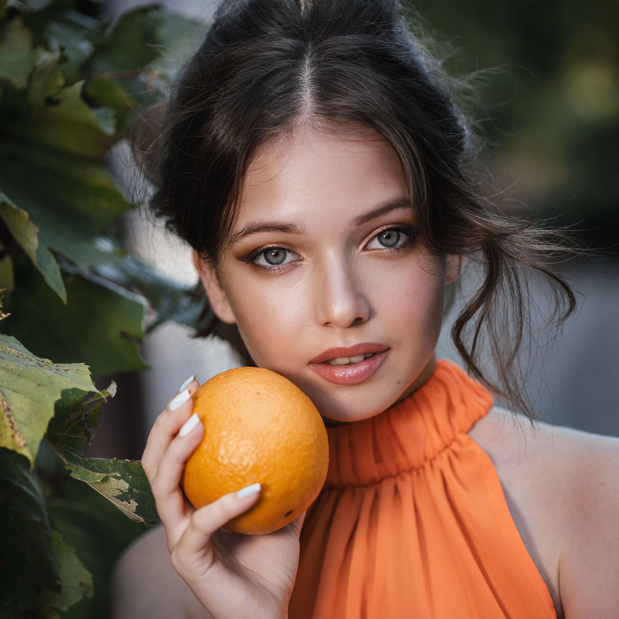портрет, девушка, апельсин, оранжевый, лето, сочи, италия, Ирина Мухина
