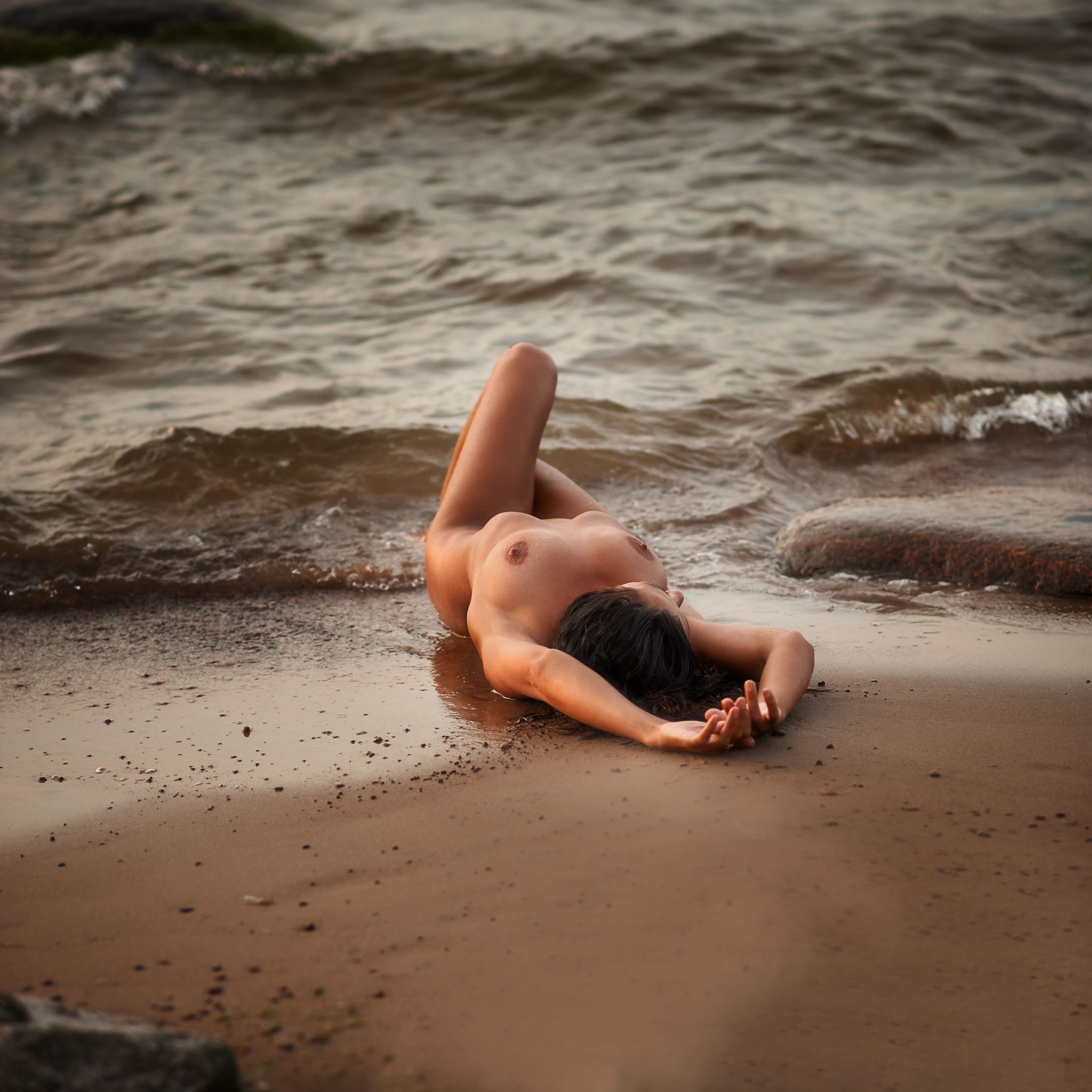 nu, nude, beach, sea, summer, sunset, girl, portrait, ню, портрет, пляж, море, девушка, Anton V. Pokrovskiy