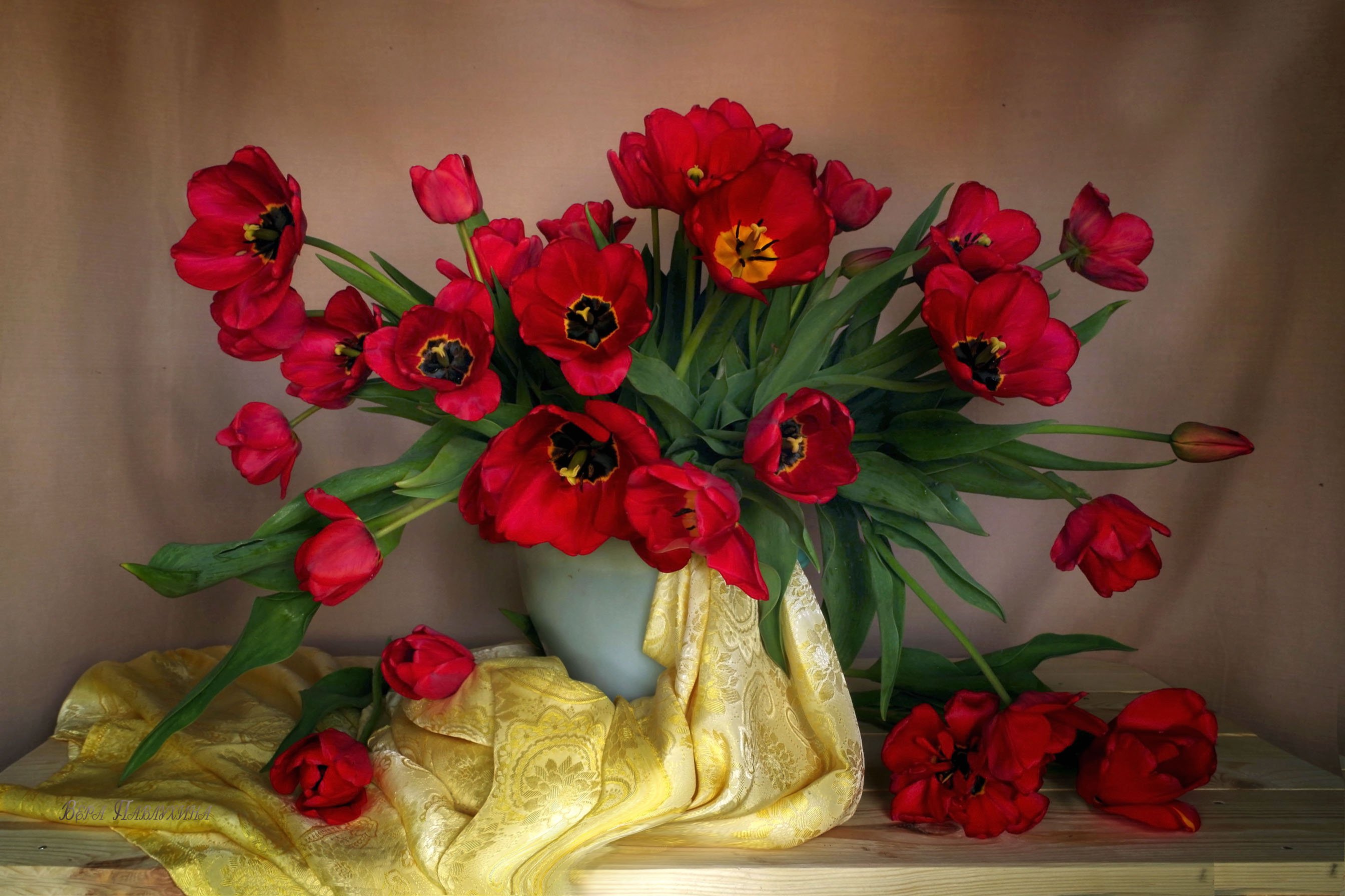 Букет тюльпанов, Весенние цветы, Тюльпаны, Вера Павлухина