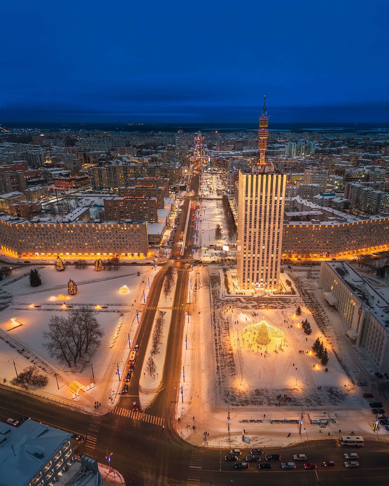 архангельск, вечерьний город, аэросъемка, Ермолин Александр