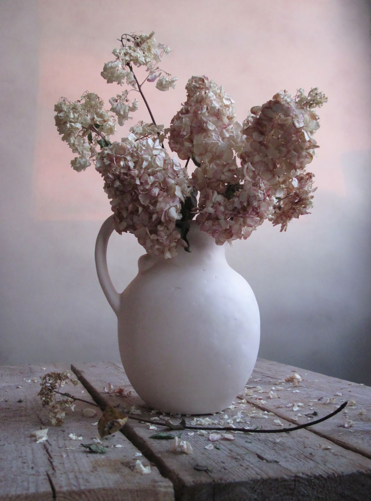 цветы, букет, гортензия, сухоцветы, кувшин, керамика, Наталия Тихомирова