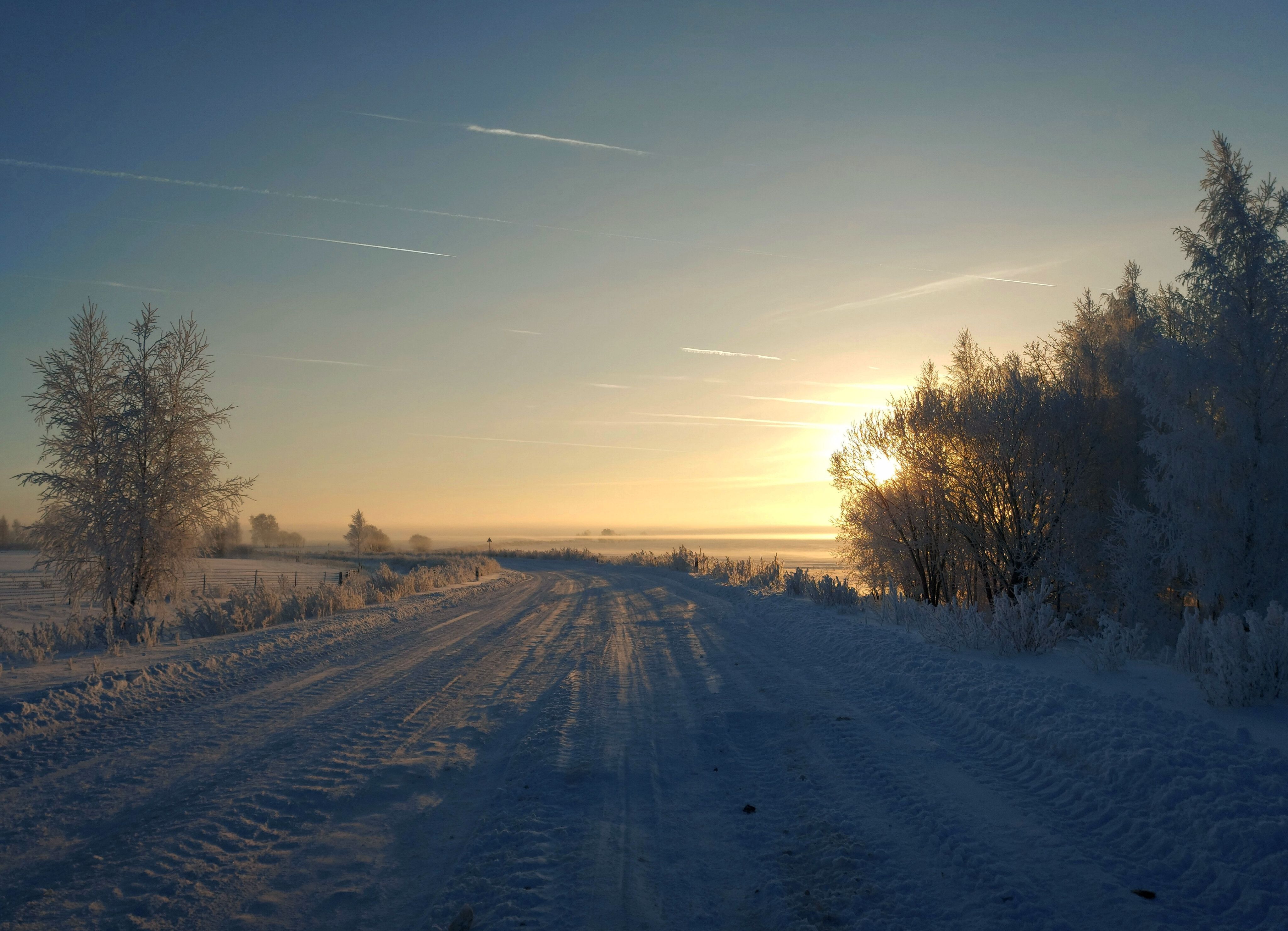 снег, зима, мороз, рассвет, утро, дорога, Валерий Савостьянов