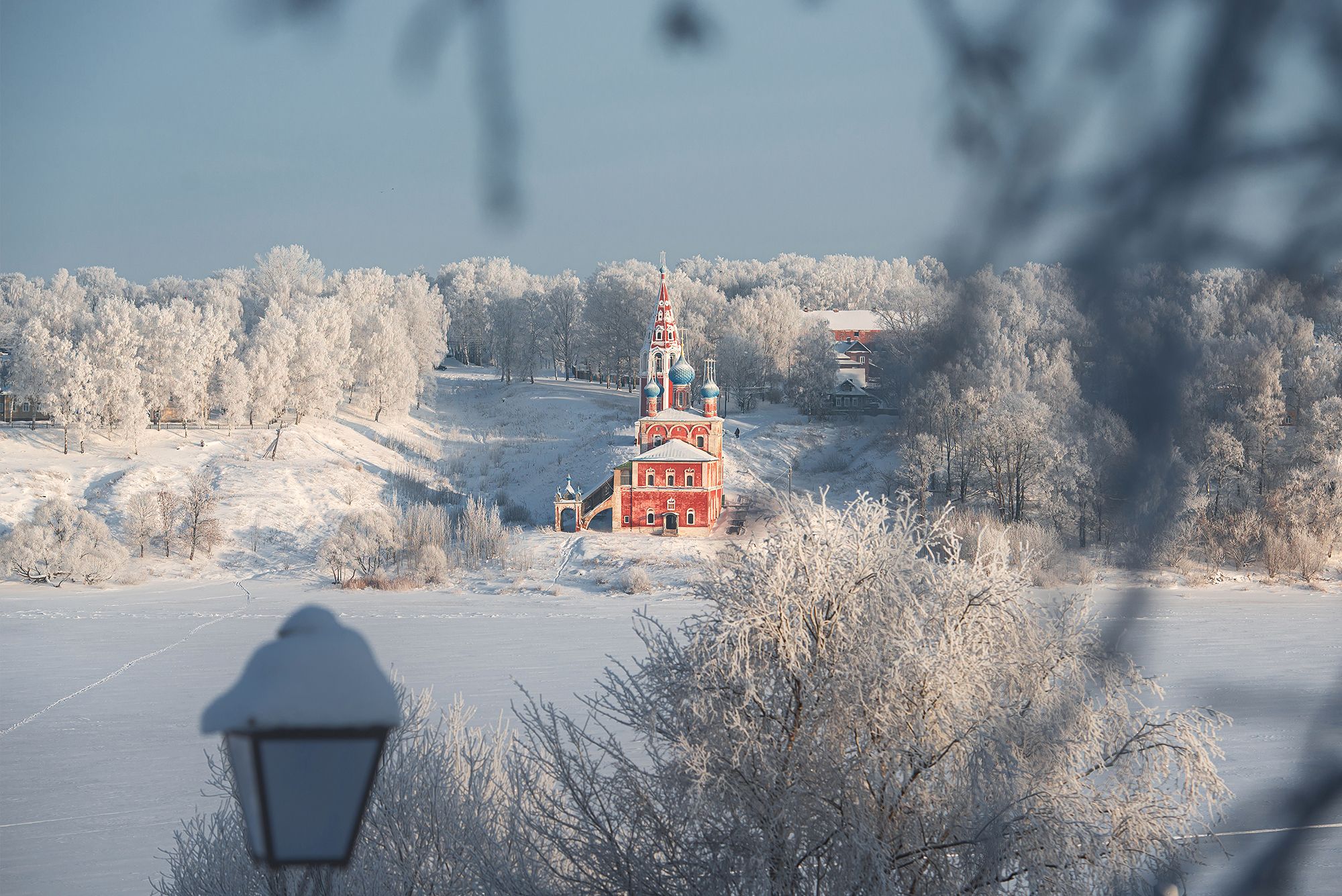 зима закат тутаев романов-борисоглебск казанская церковь снег иней, Сальников Евгений
