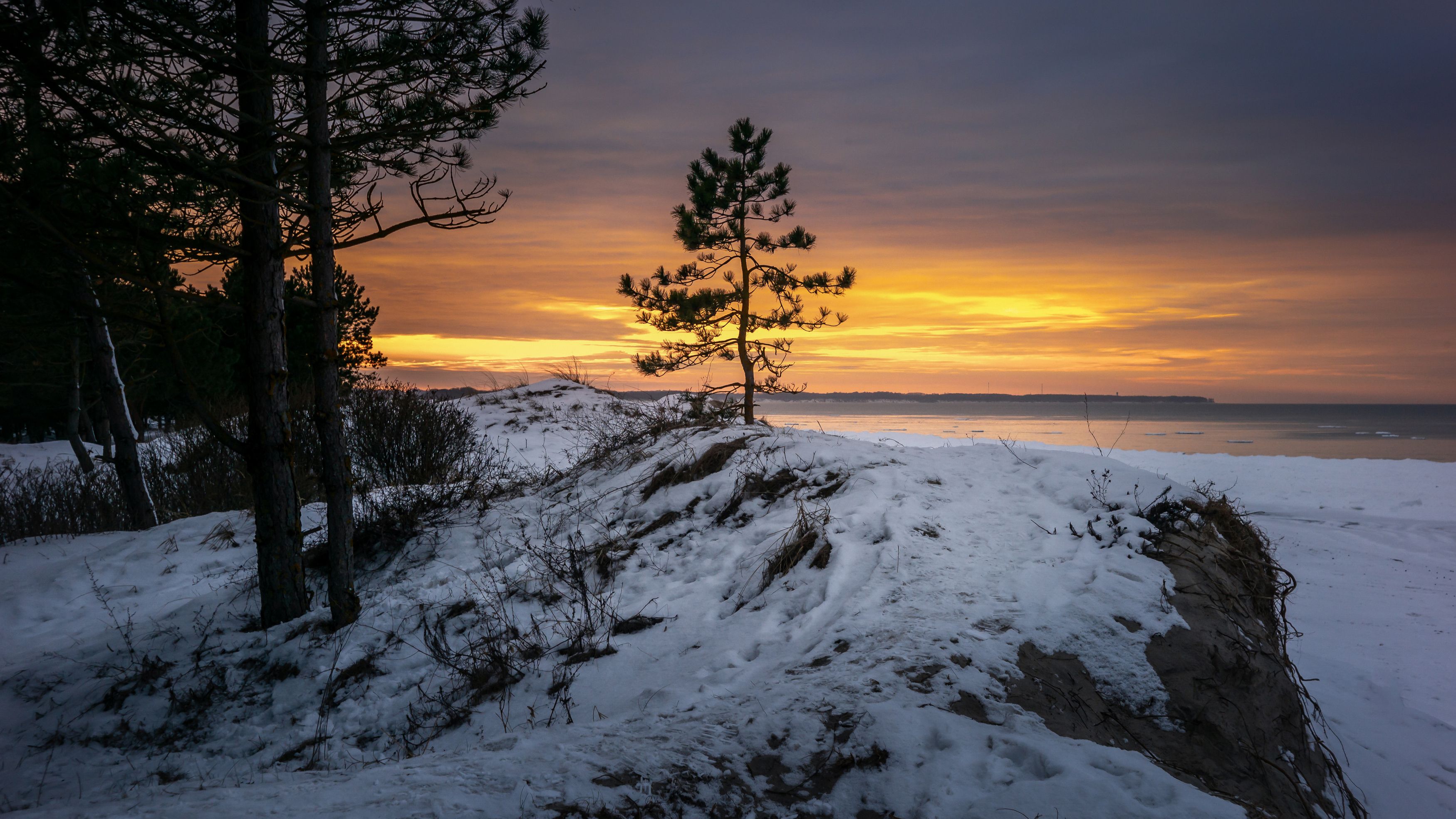 калининград, зима, балтийское море,закат, Popoff Dmitry