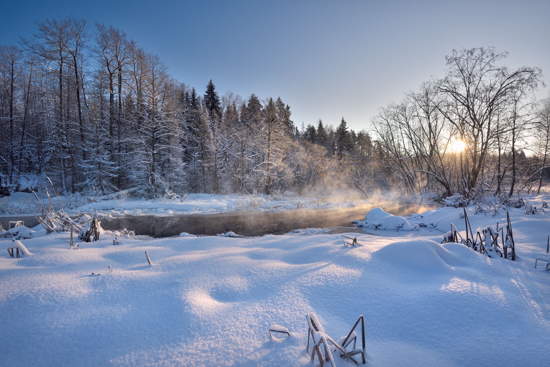 зима,мороз,снег.река,солнце,лучи, Виталий Полуэктов