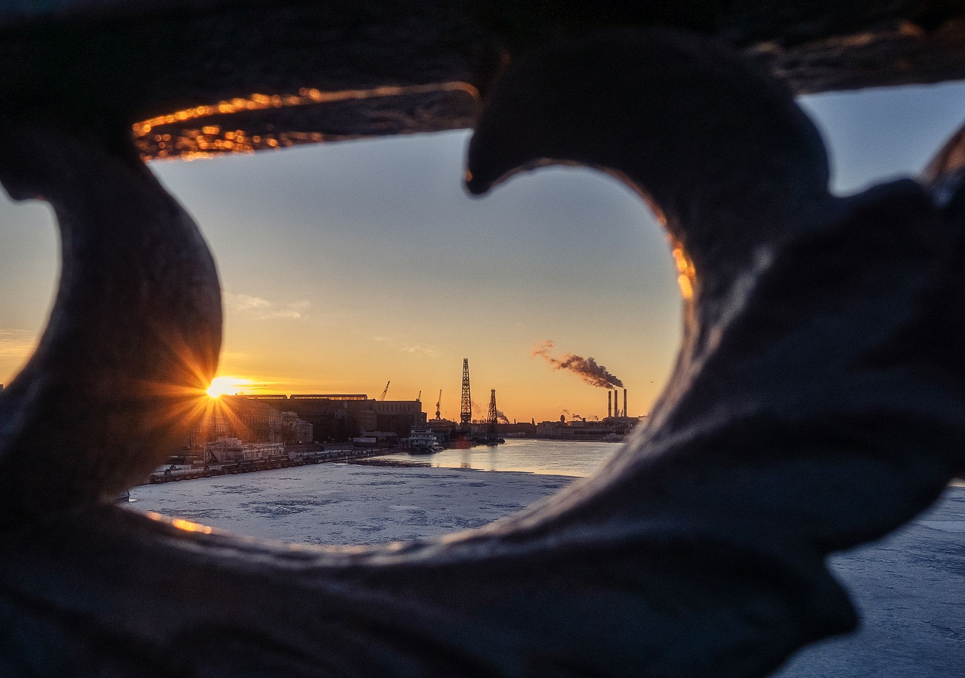 закат, мост, река, зима, город, nopeople, outdoors, sunset, fuji, Вавилова Елизавета