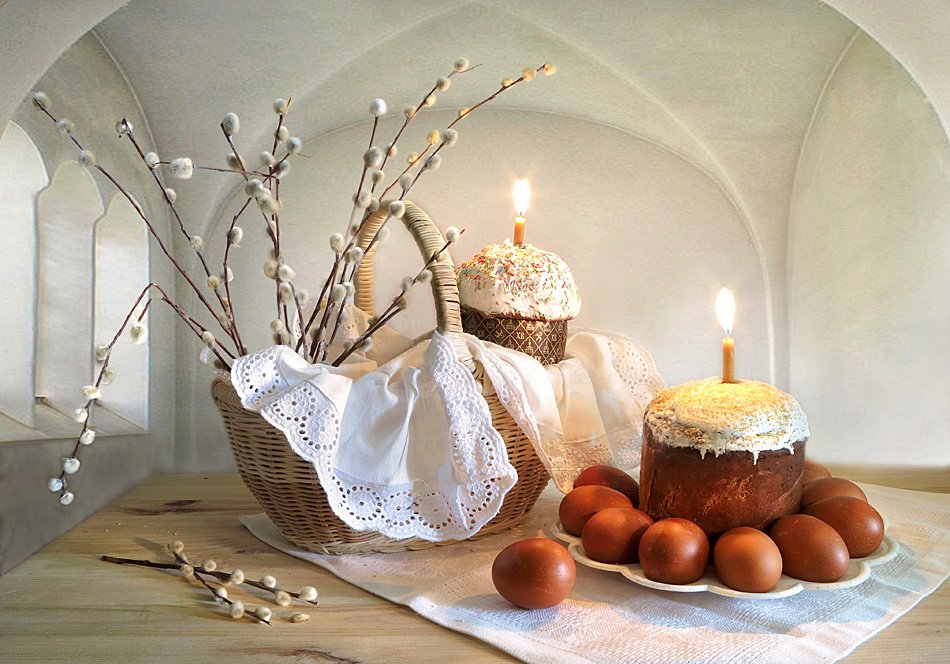праздник,пасха, корзина,верба,яйца,свечи, Алла Шевченко