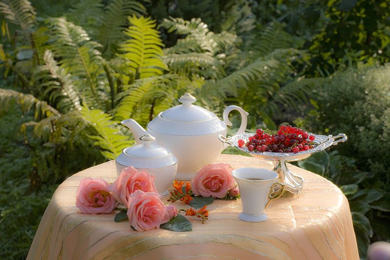 ягоды, чайник, чай, лето, столик, дача, Бекетова Ольга