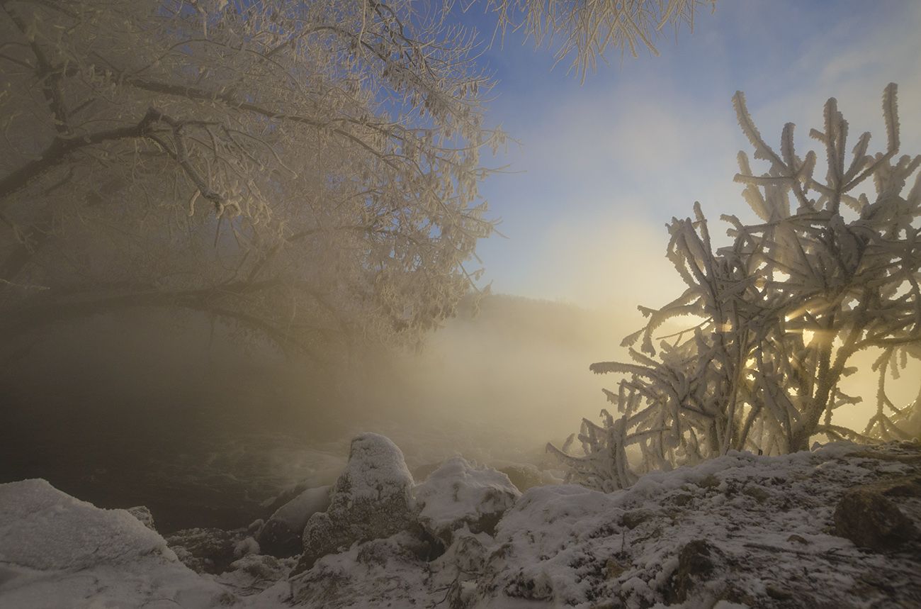 зима, мороз, косая гора, озеро горячка, Михаил Агеев