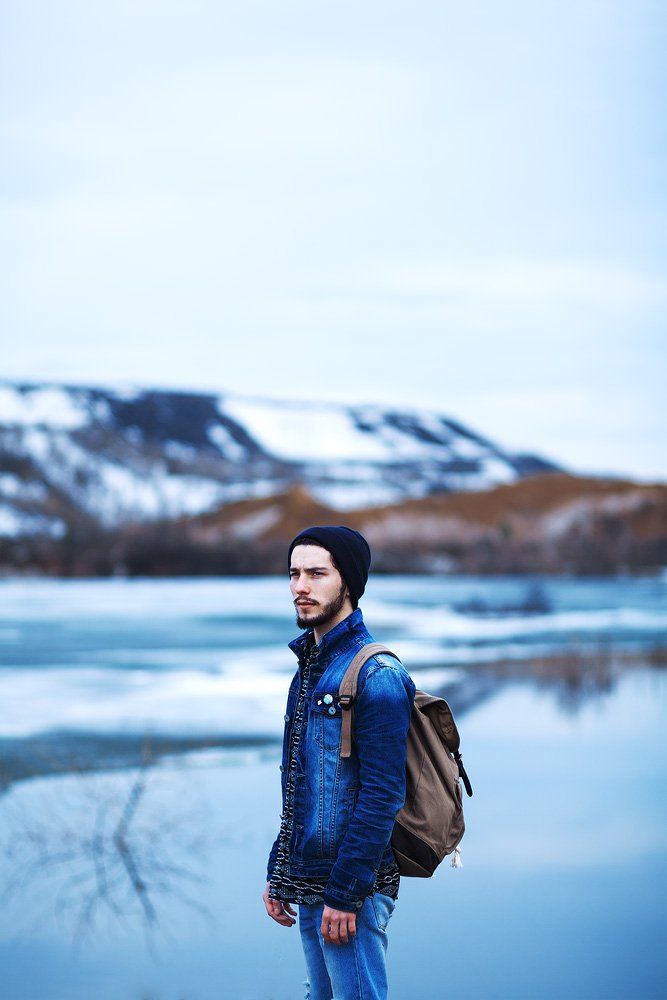 Blue, Color, Man, Mountains, Portrait, Амельченко Максим