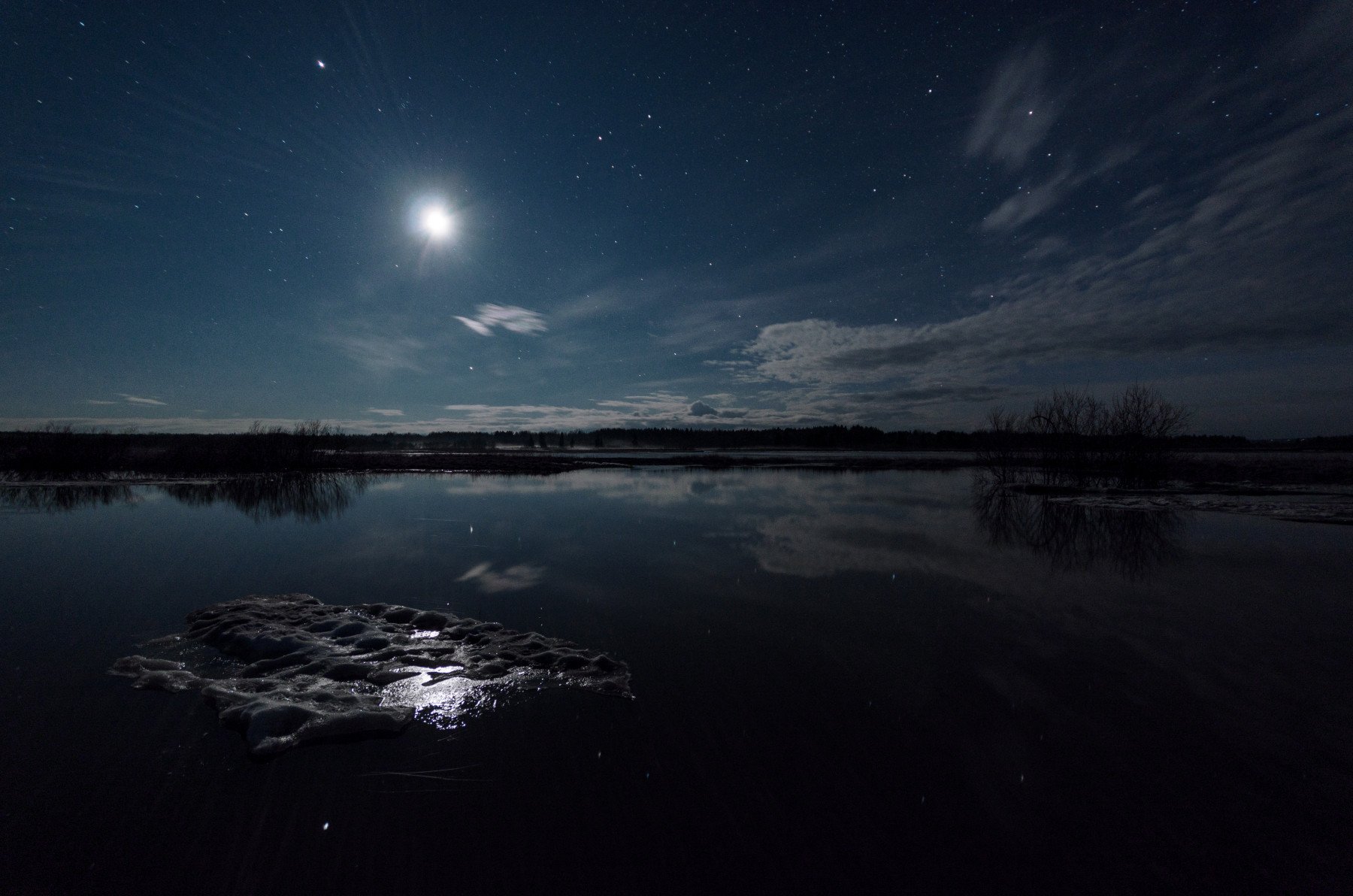 Ночь река звезды