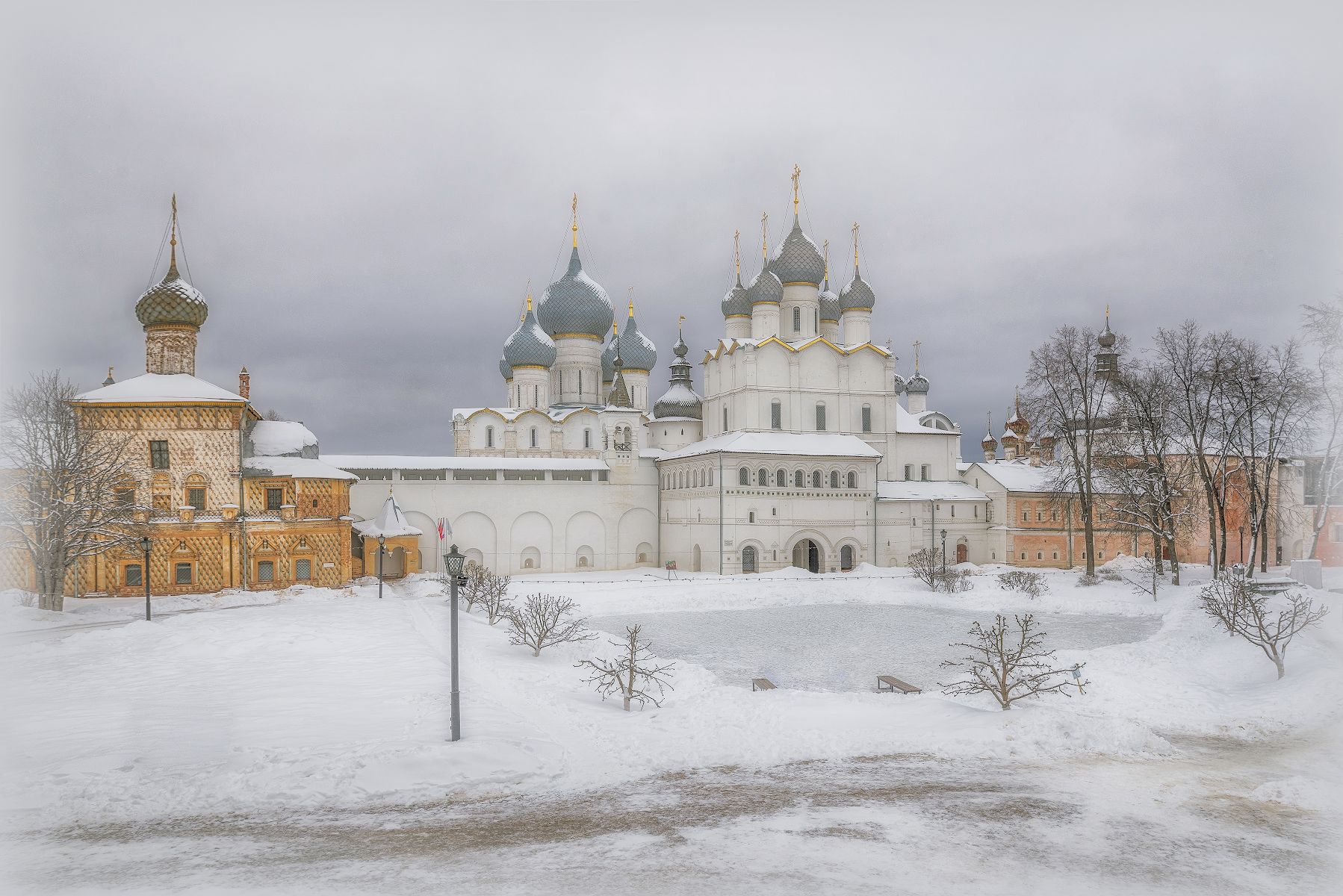 кремль, снег, зима, пруд, храмы, старина, Сергей Аникин