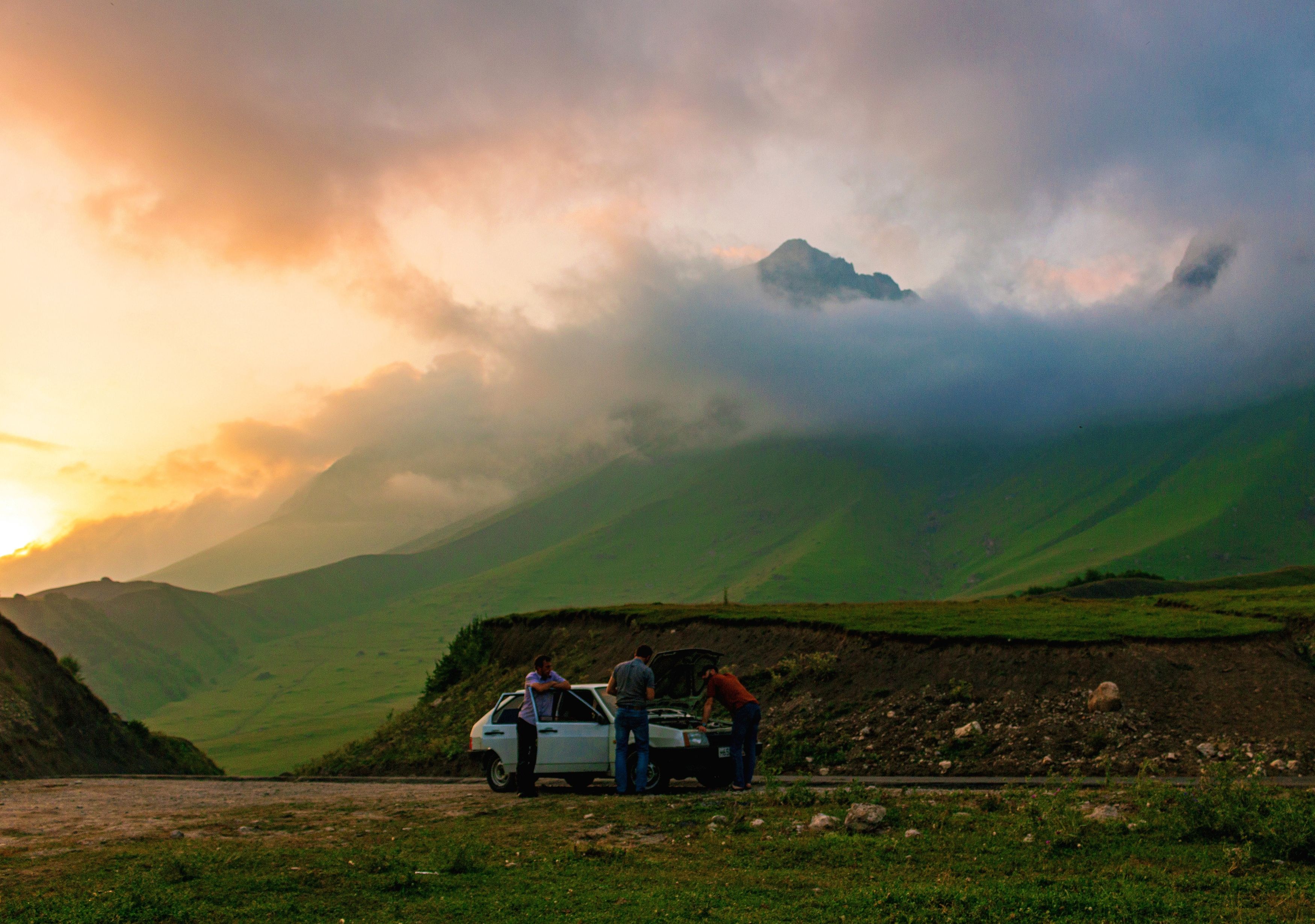 горы ингушетии,закат солнца, горы, mountains, sunset, caucasus mountains, ingushetia, Adam Yandiev