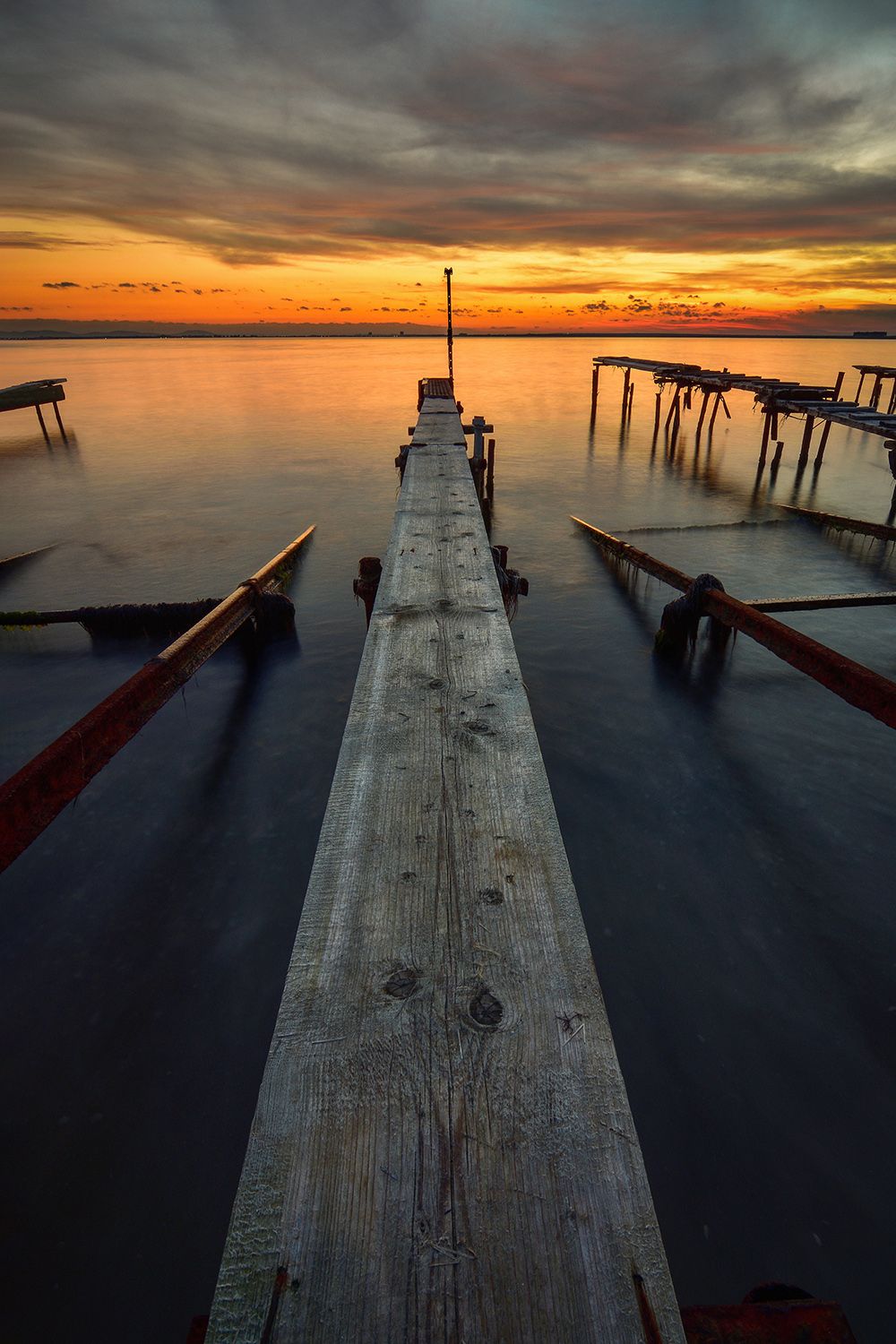 sunset, sea, fishing, wharf, Стоян Великов